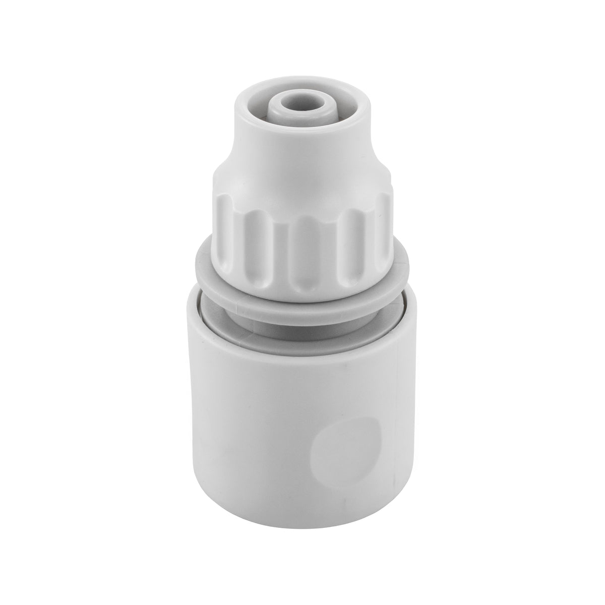 10mm Female Hose Connector, White/Grey