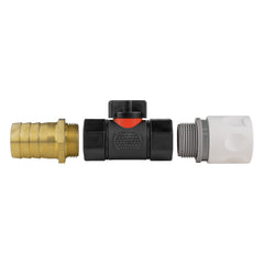 Hose Connector WL with In-Line BSPF Valve and 25mm Brass Barb