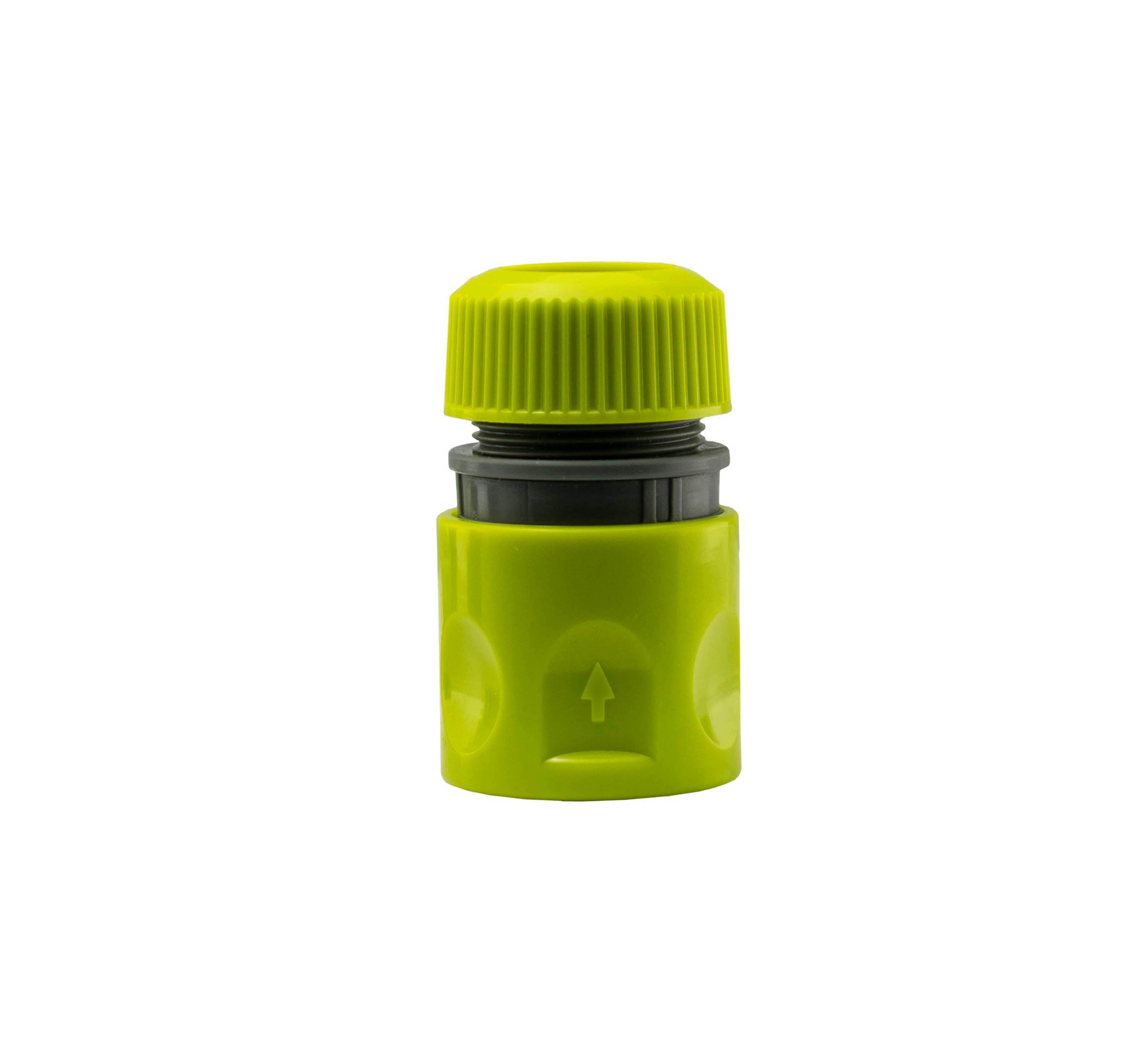 IBC 2” S60X6 Cap with Threaded Hose Fitting, Double Male and Hose Connector Lime