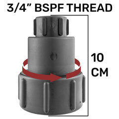 IBC 2” S60X6 – 1" BSPF Extender Adaptor with MDPE Elbow 25mm