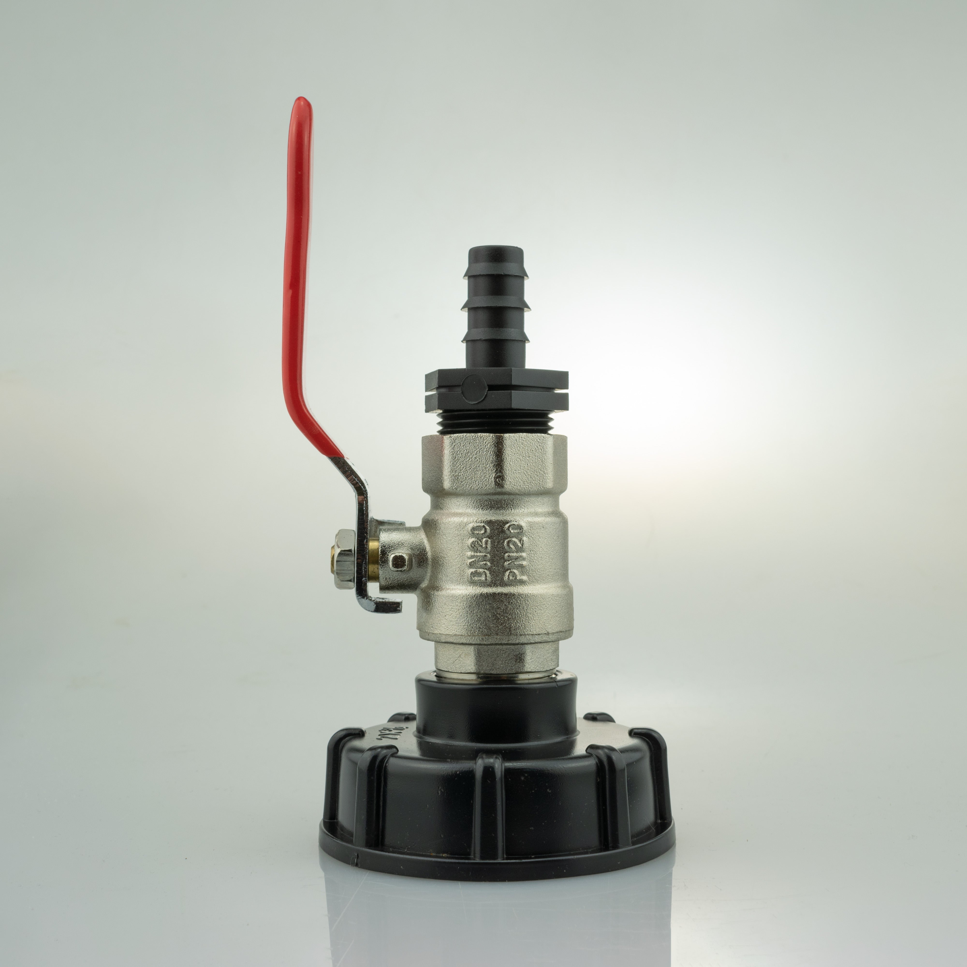 IBC 2” S60X6 Cap with Lever Valve and 16mm Barbed Straight