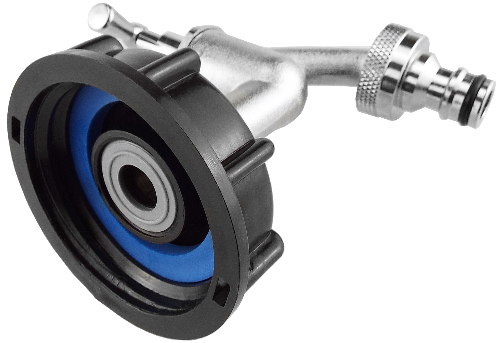 IBC 2” S60X6 Cap with Quick Connect Nickle Plated Bib Tap ¾” BSP