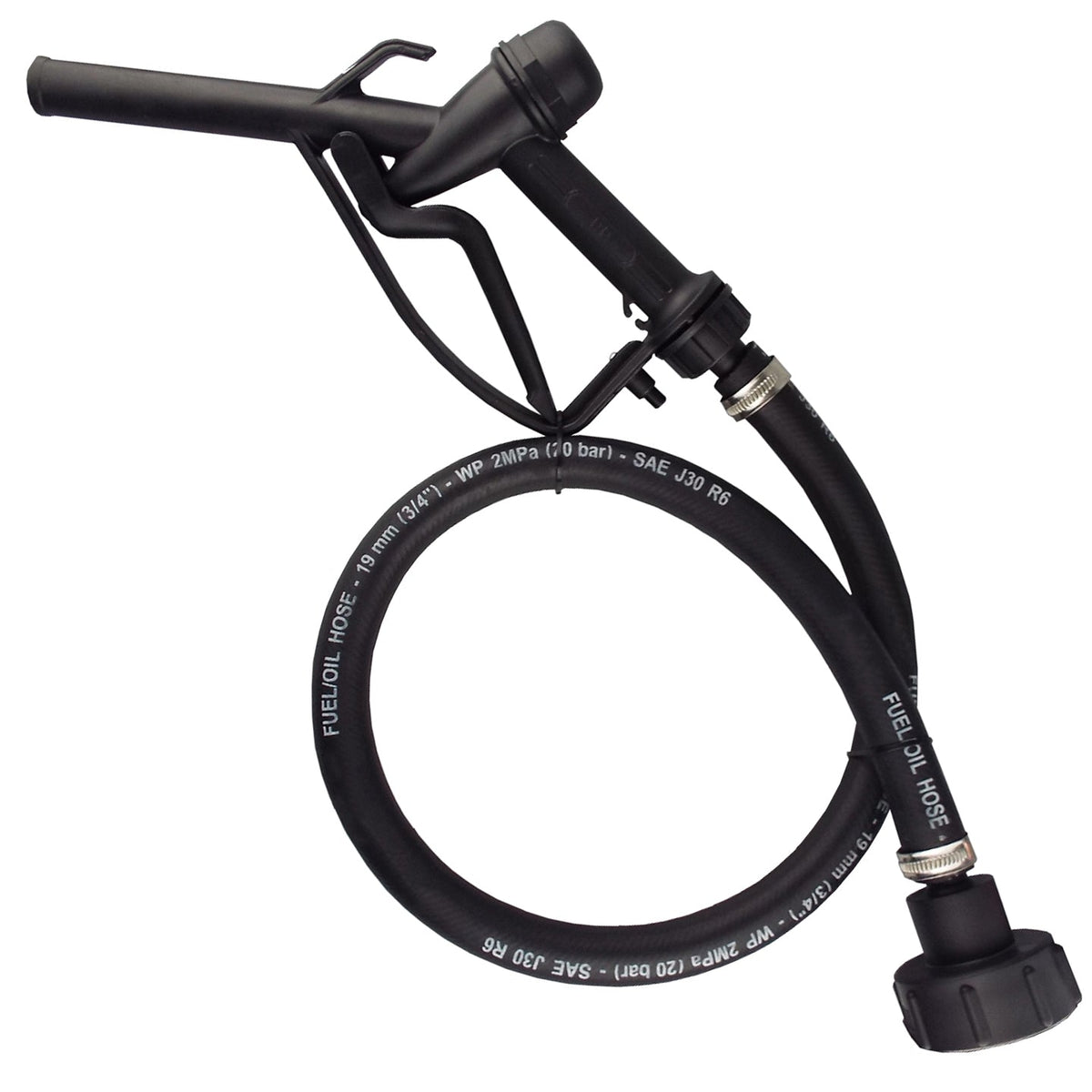 Fuel Gun with 3/4" Rubber Hose & Tank Adaptor Set