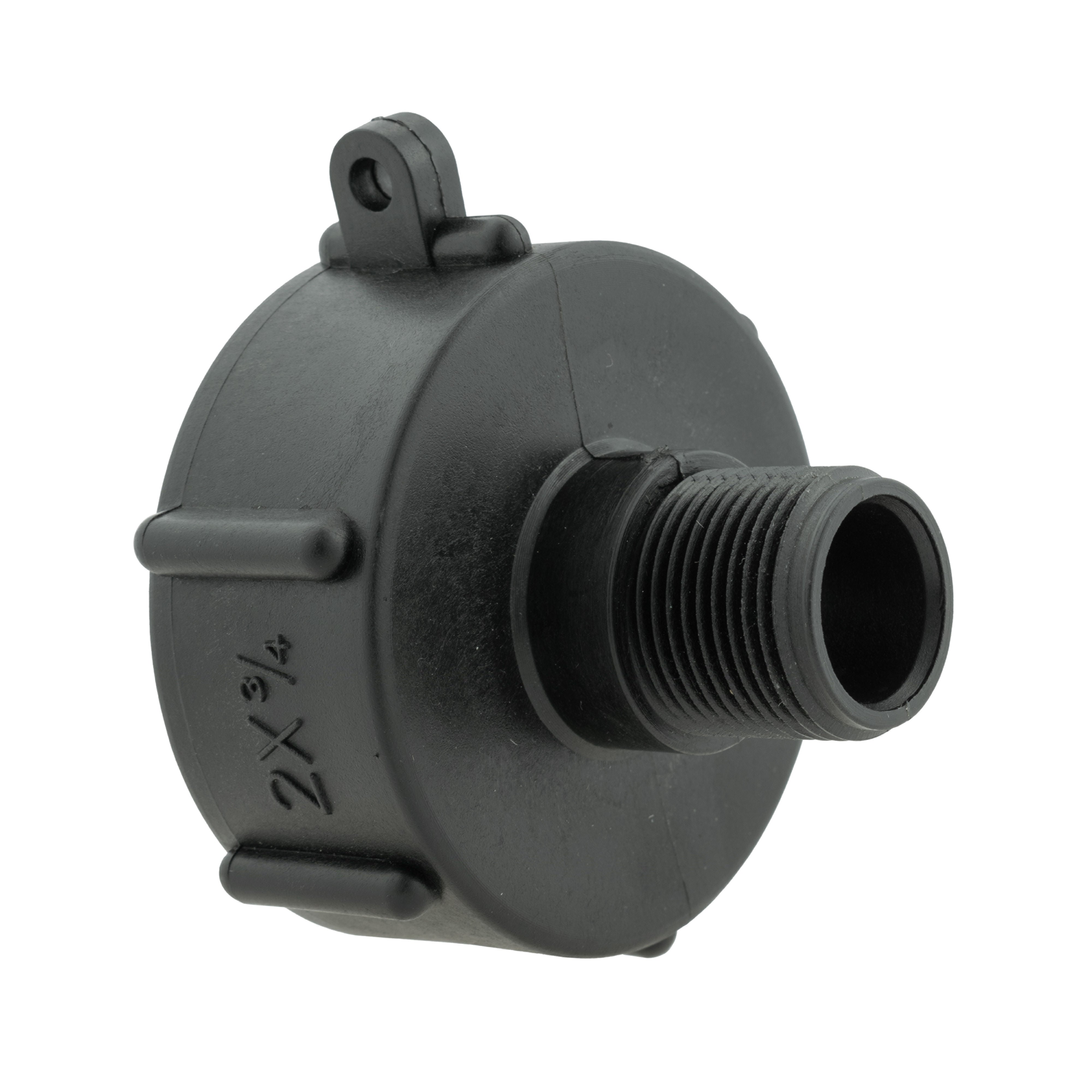 IBC 2” S60X6 Cap with BSPF Thread-Quick Connect Male Valve and Hose Connector 4mm Barb