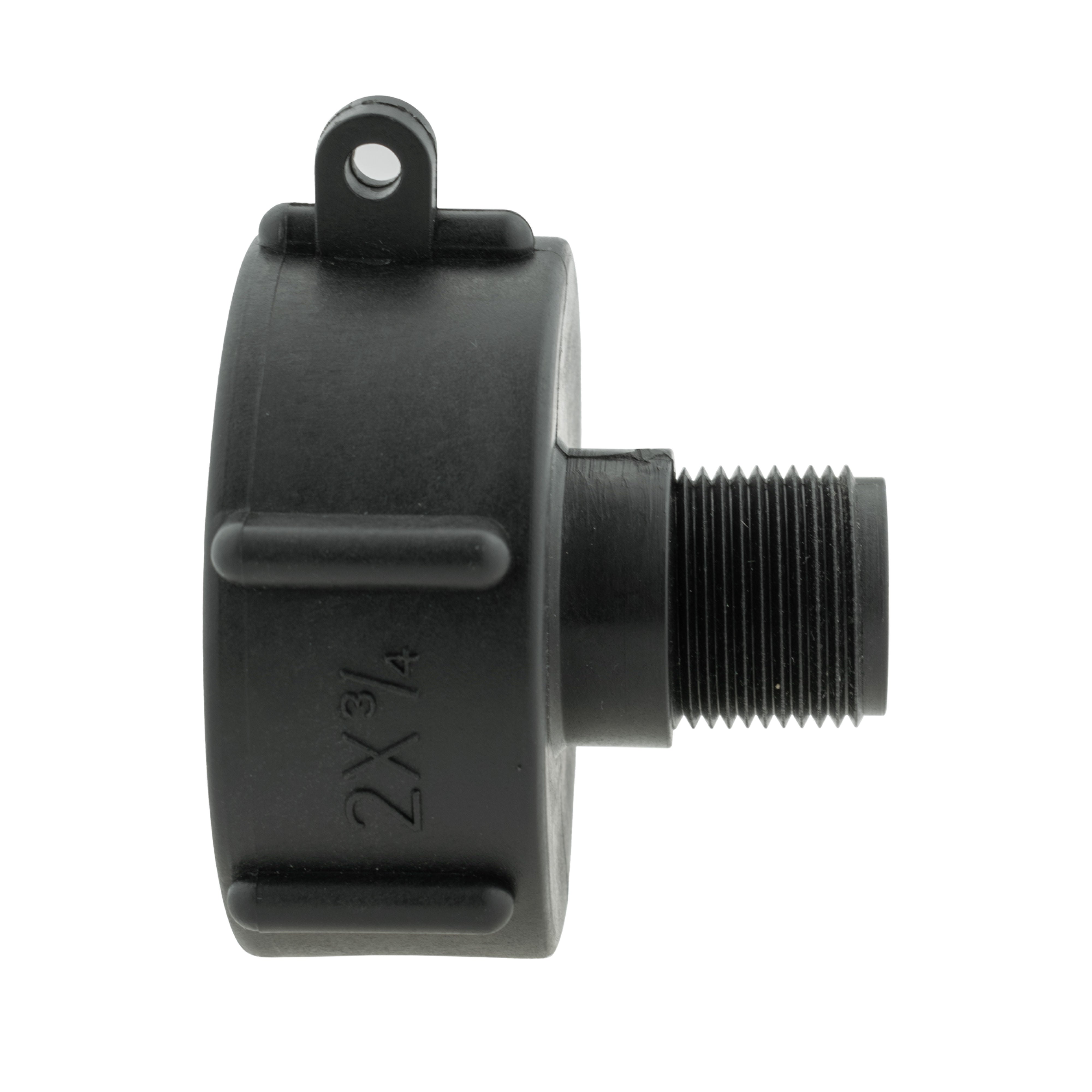IBC 2” S60X6 Cap with BSPF Thread-Quick Connect Male Valve