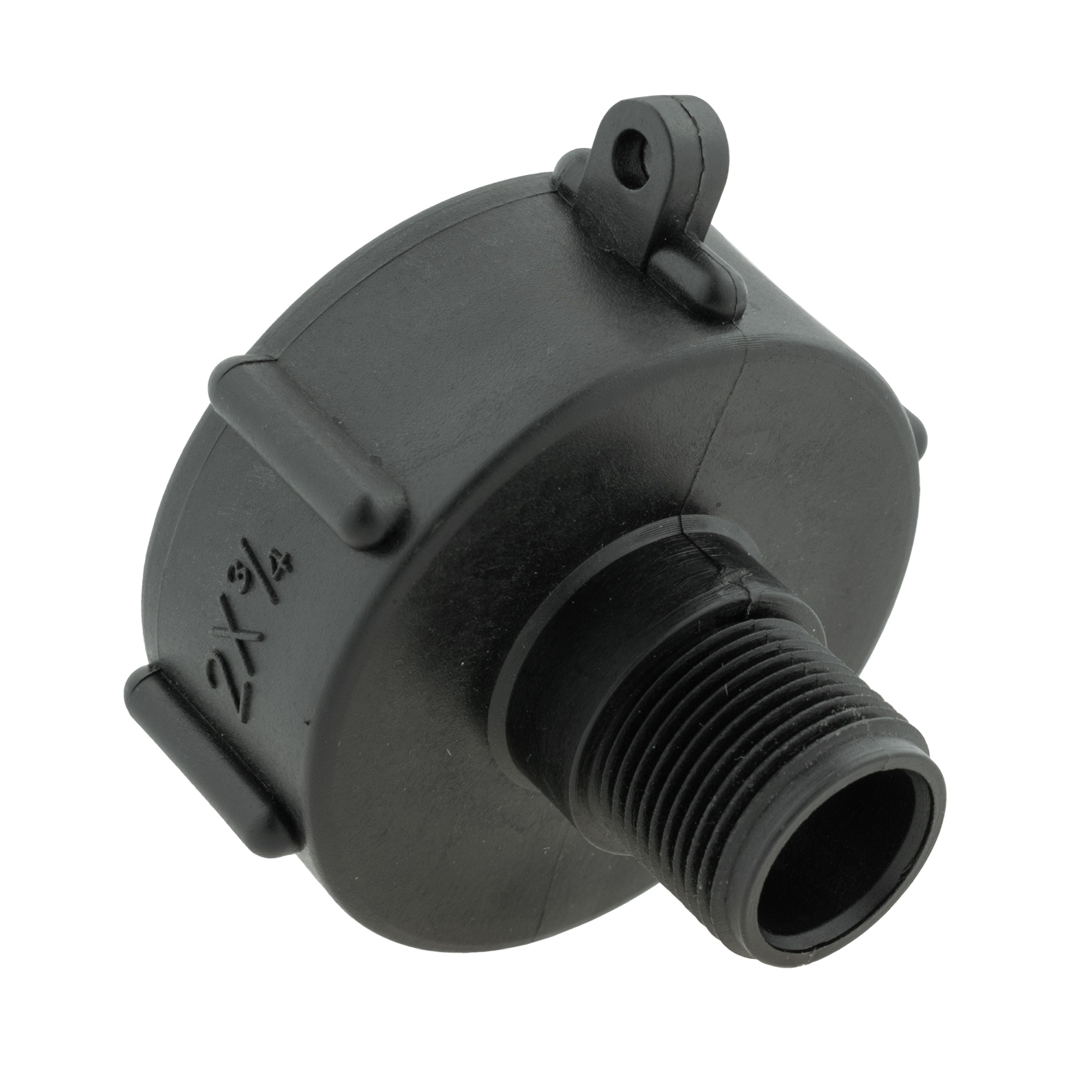 IBC 2” S60X6 Cap with BSPF Thread-Quick Connect Male Valve