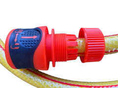 Premium Garden Hose Yellow with Orange Lock Connectors
