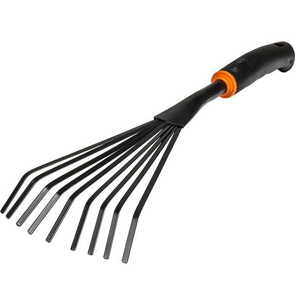 9-Teeth Hand Mini Garden Rake Steel Hand Fan Leaf Rake with Ergonomic Comfort Grip & Rust Resistant - Professional Gardening Tool