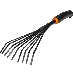 9-Teeth Hand Mini Garden Rake Steel Hand Fan Leaf Rake with Ergonomic Comfort Grip & Rust Resistant - Professional Gardening Tool