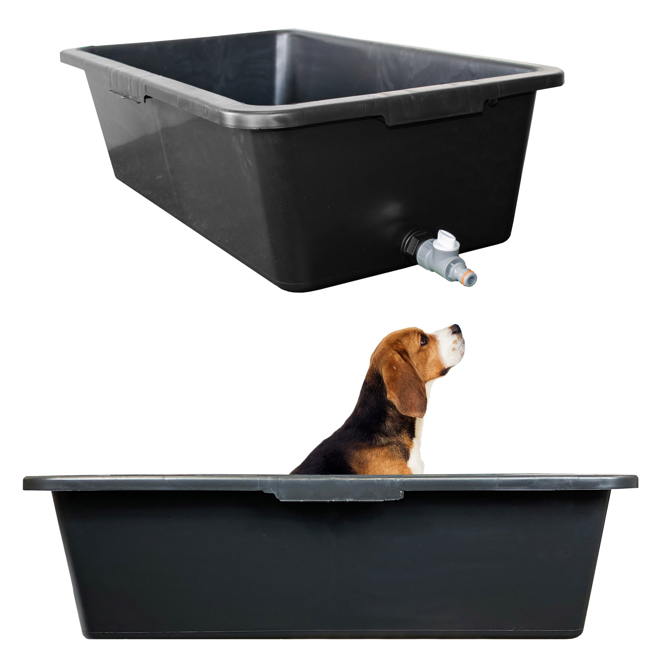 Versatile Large 65L Dog Bath/Pool/Tub - Suitable for Small to Large Breeds - with Drain Plug & Premium Connector - Perfect for medium size dog breeds - Durable, Easy to Store