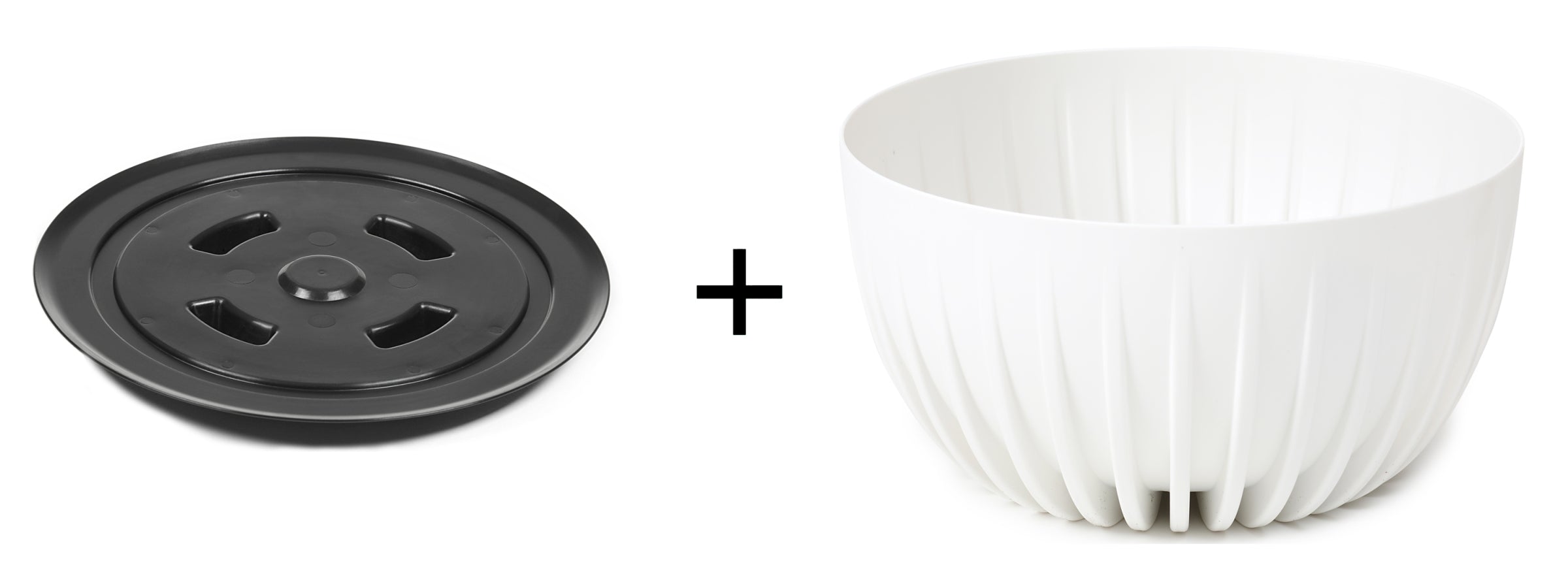 Mira Bowl Pot, Insert and Hole with Plug 300mm White