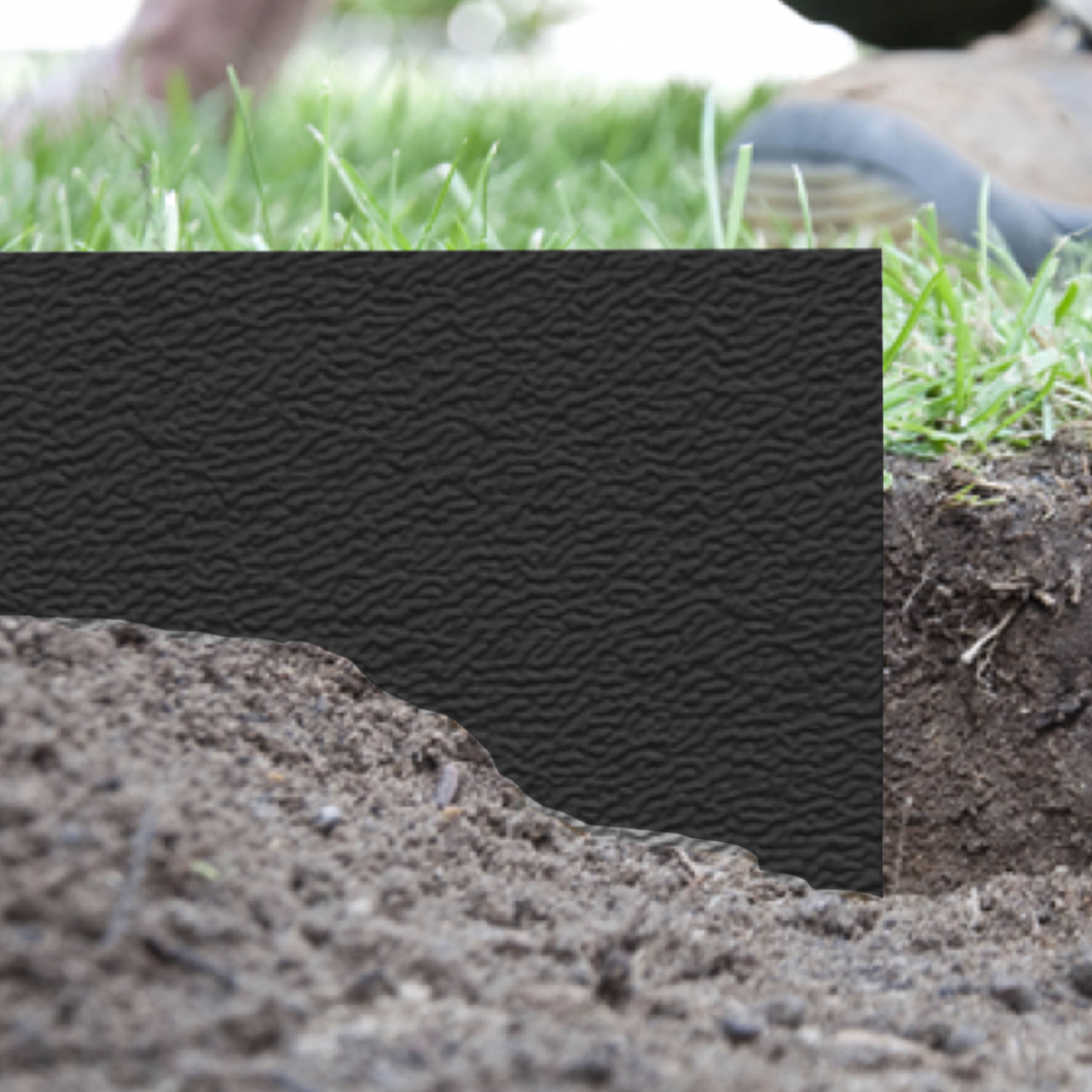 Heavy Duty Lawn Border Edging, 6m x 15cm, Black