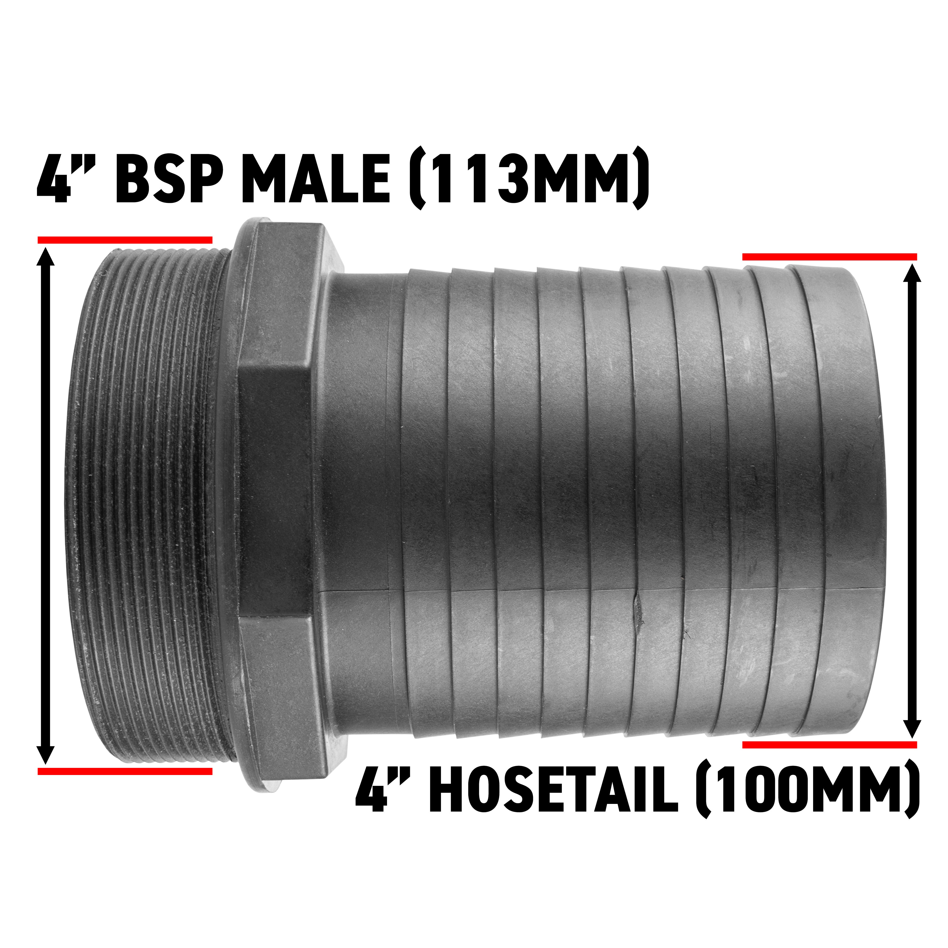 Pond Straight Connector 4" BSPM - 100mm