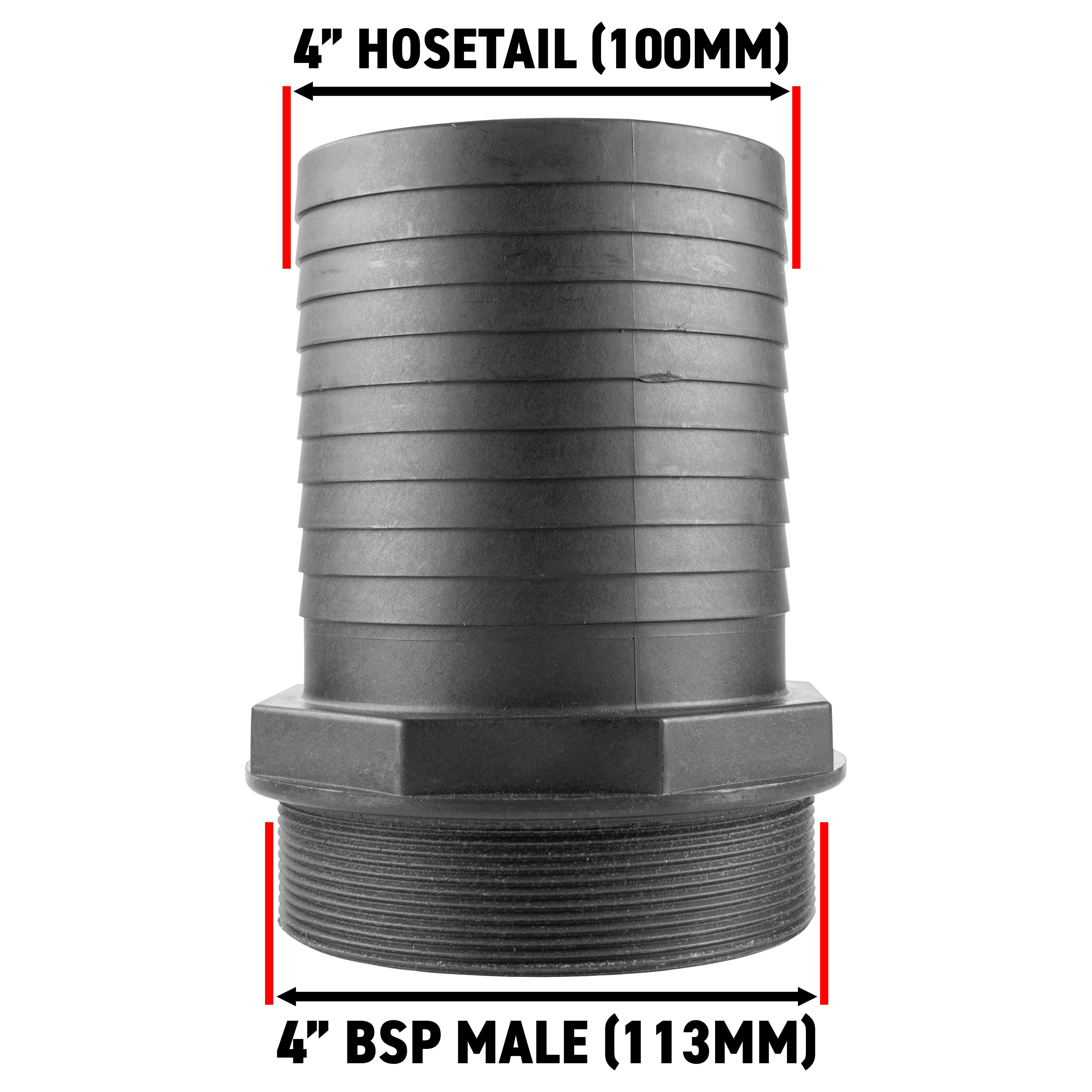 Pond Straight Connector 4" BSPM - 100mm