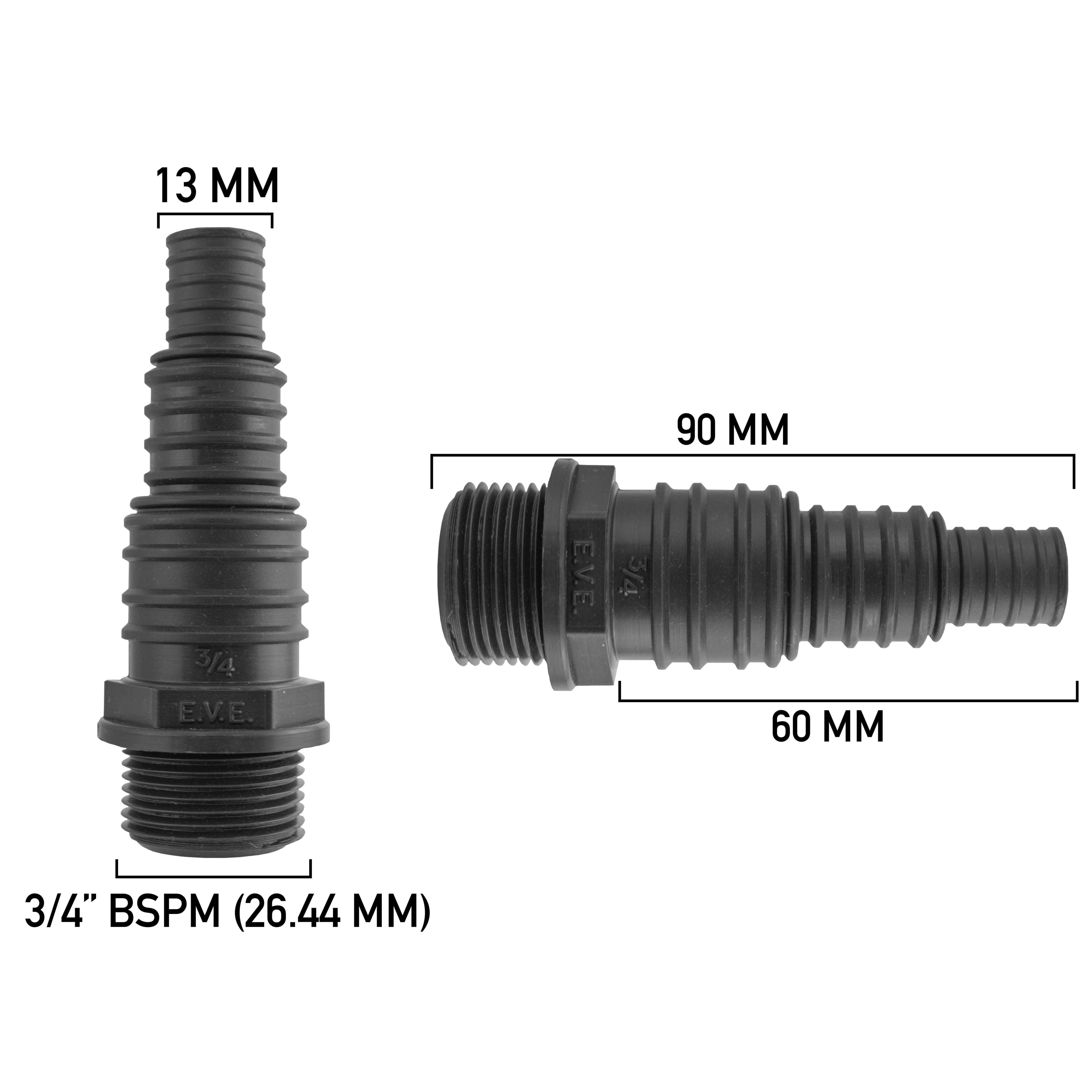 IBC 2” S60X6 Cap with Pond Connector 13/20/25mm Barb
