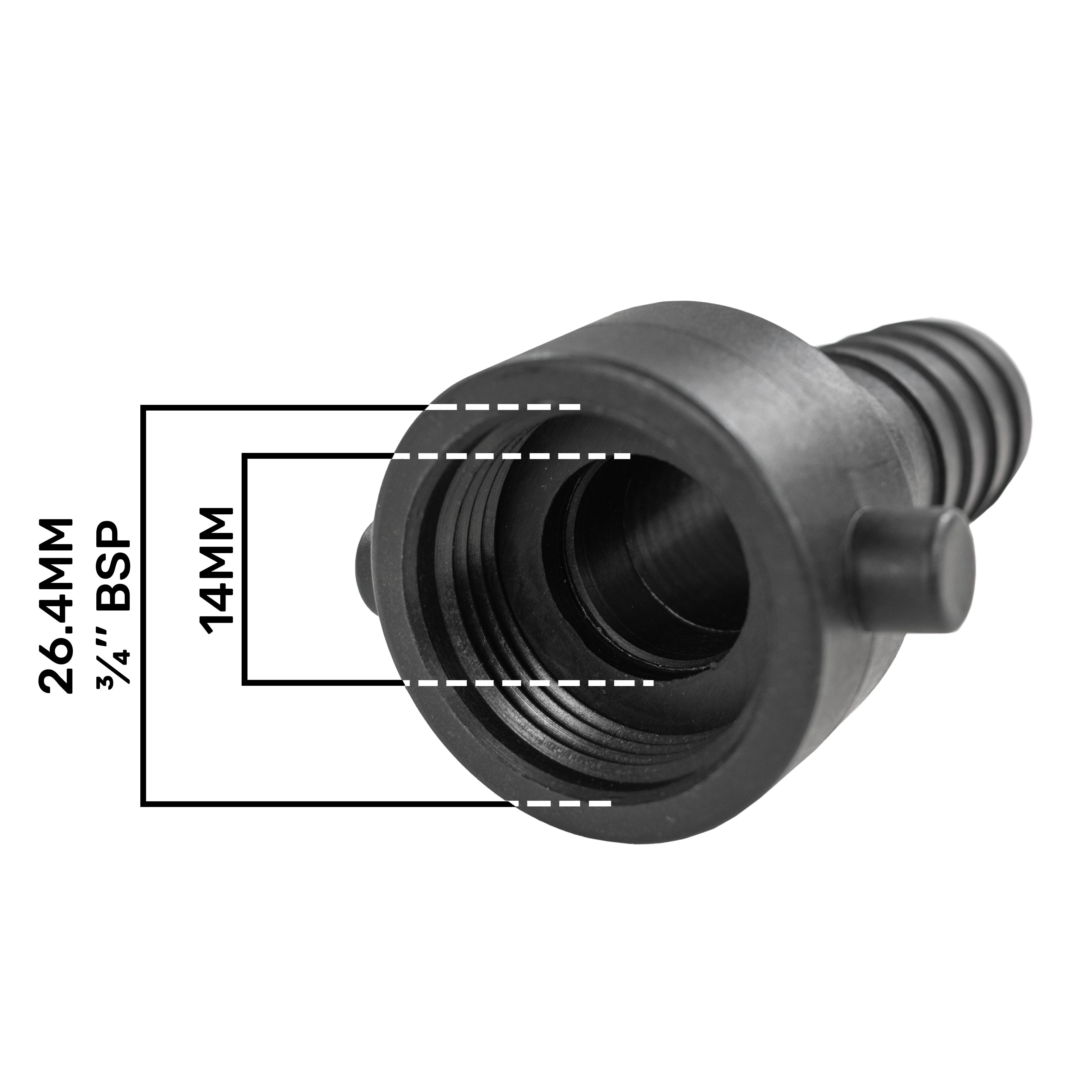 Pond Straight Connector 3/4" BSPF - 19mm