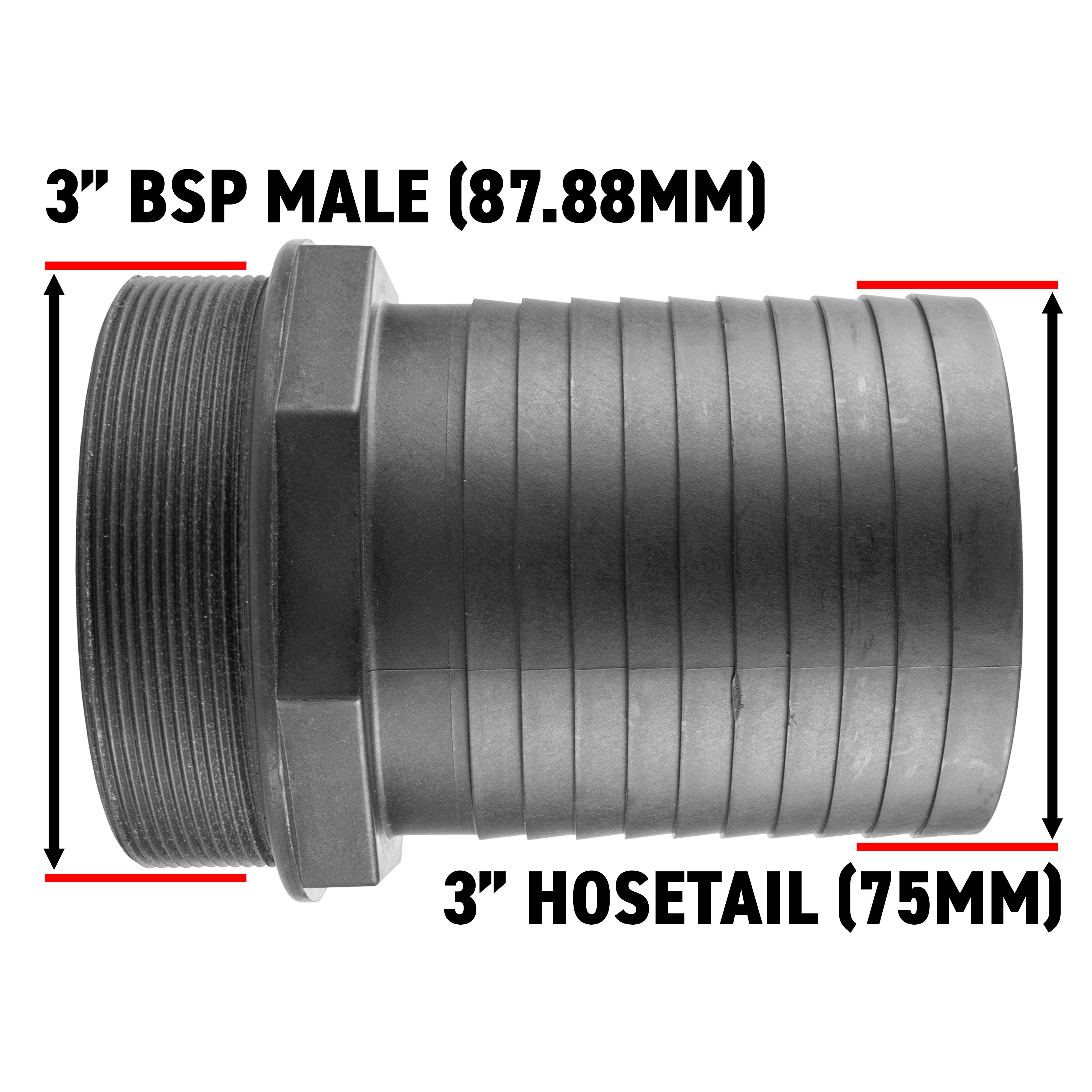 Pond Straight Connector 3" BSPM - 75mm
