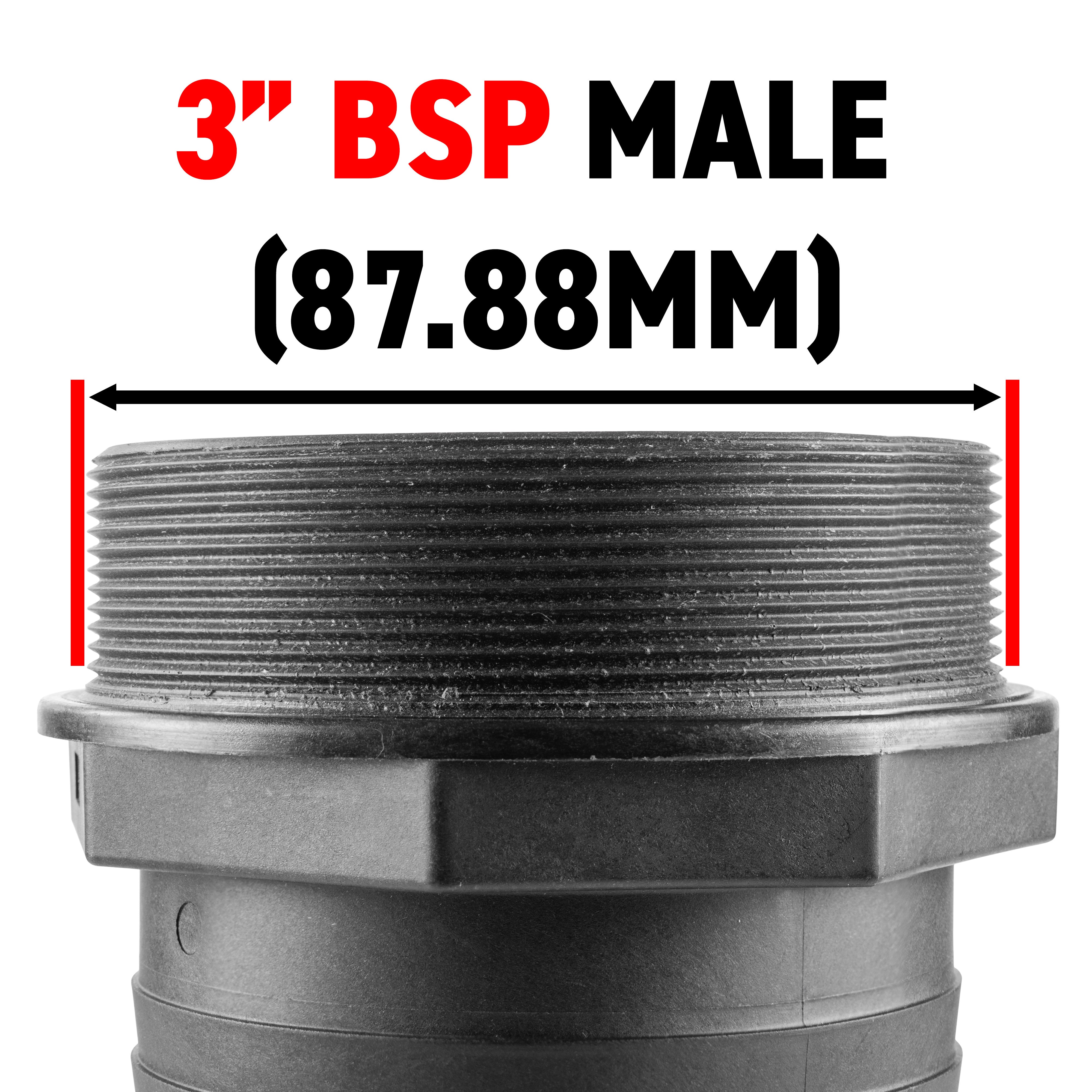 Pond Straight Connector 3" BSPM - 75mm
