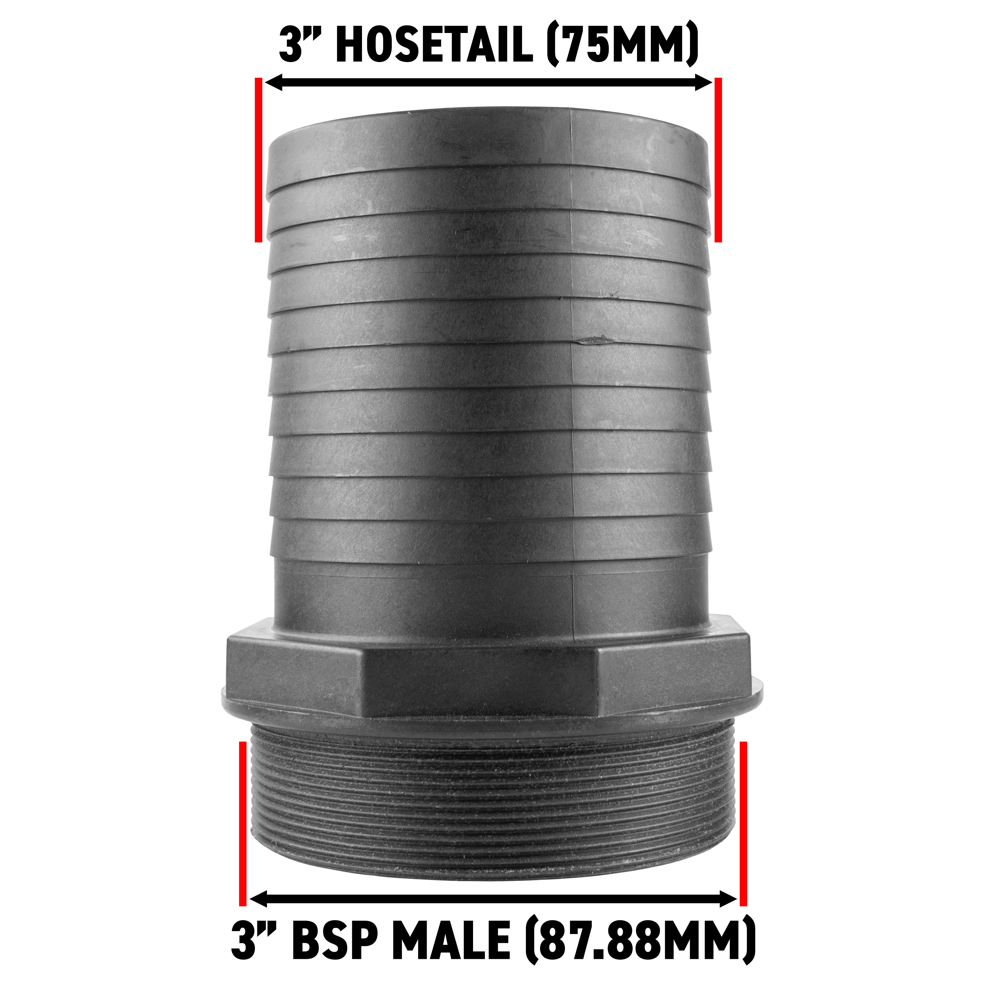 Pond Straight Connector 3" BSPM - 75mm