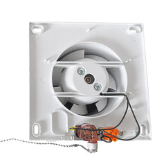 Through Wall Ventilation Kit RICO Pull-Cord Switch Fan with White External Vent