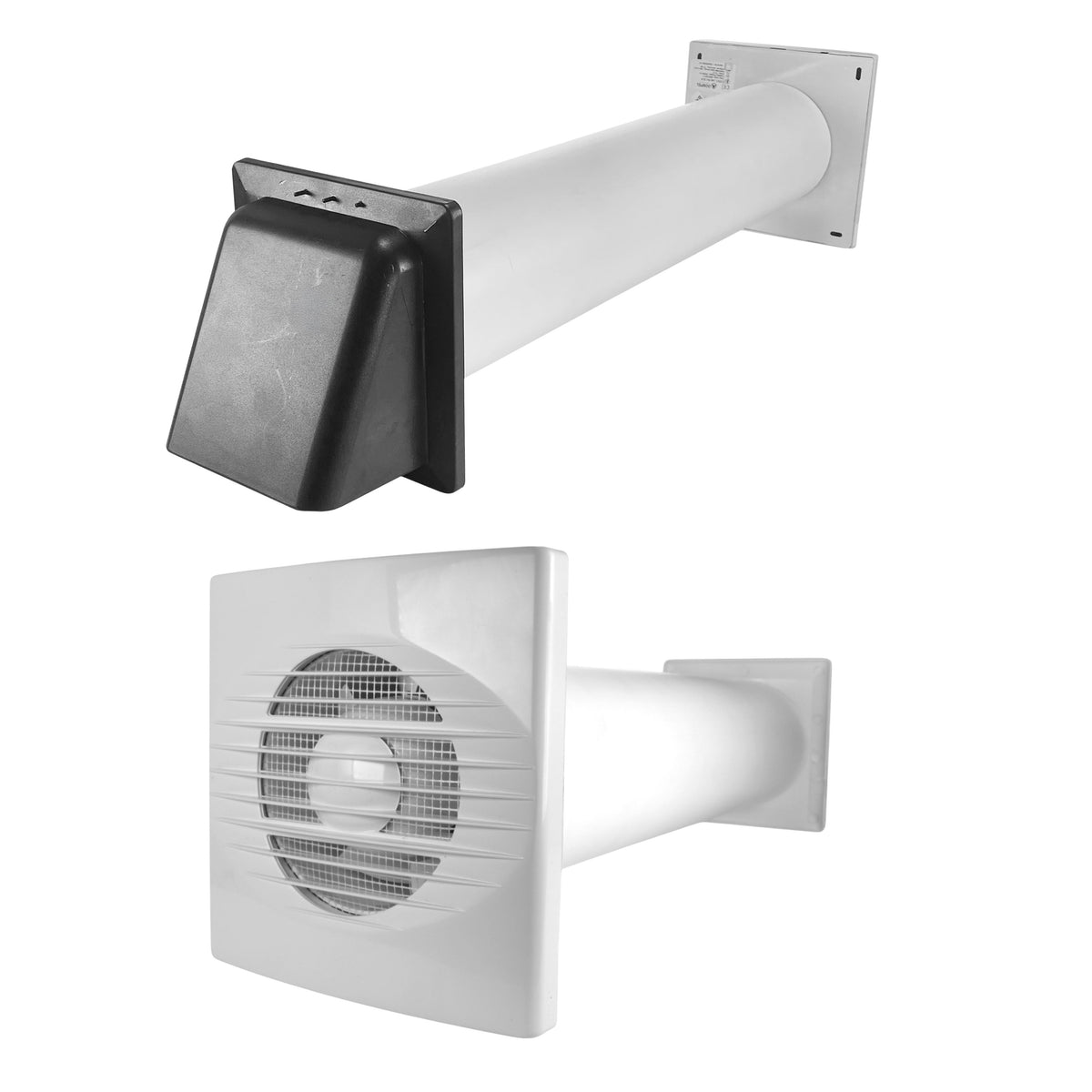 Through Wall Ventilation Kit RICO Timer Switch Fan with Graphite External Vent