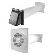 Through Wall Ventilation Kit RICO Timer and Humidistat Fan with Graphite External Vent