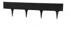 Lawn Edging, Plastic Palisade Rattan Effect, 2.4m, Black