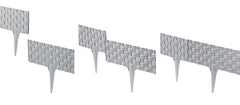 Lawn Edging, Plastic Palisade Rattan Effect, 2.4m, Gray