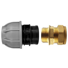 Brass Compression 22mm Straight with 20mm MDPE Straight
