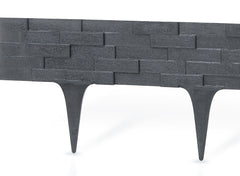 Lawn Edging, Plastic Palisade Slate Effect, 2.38m, Gray