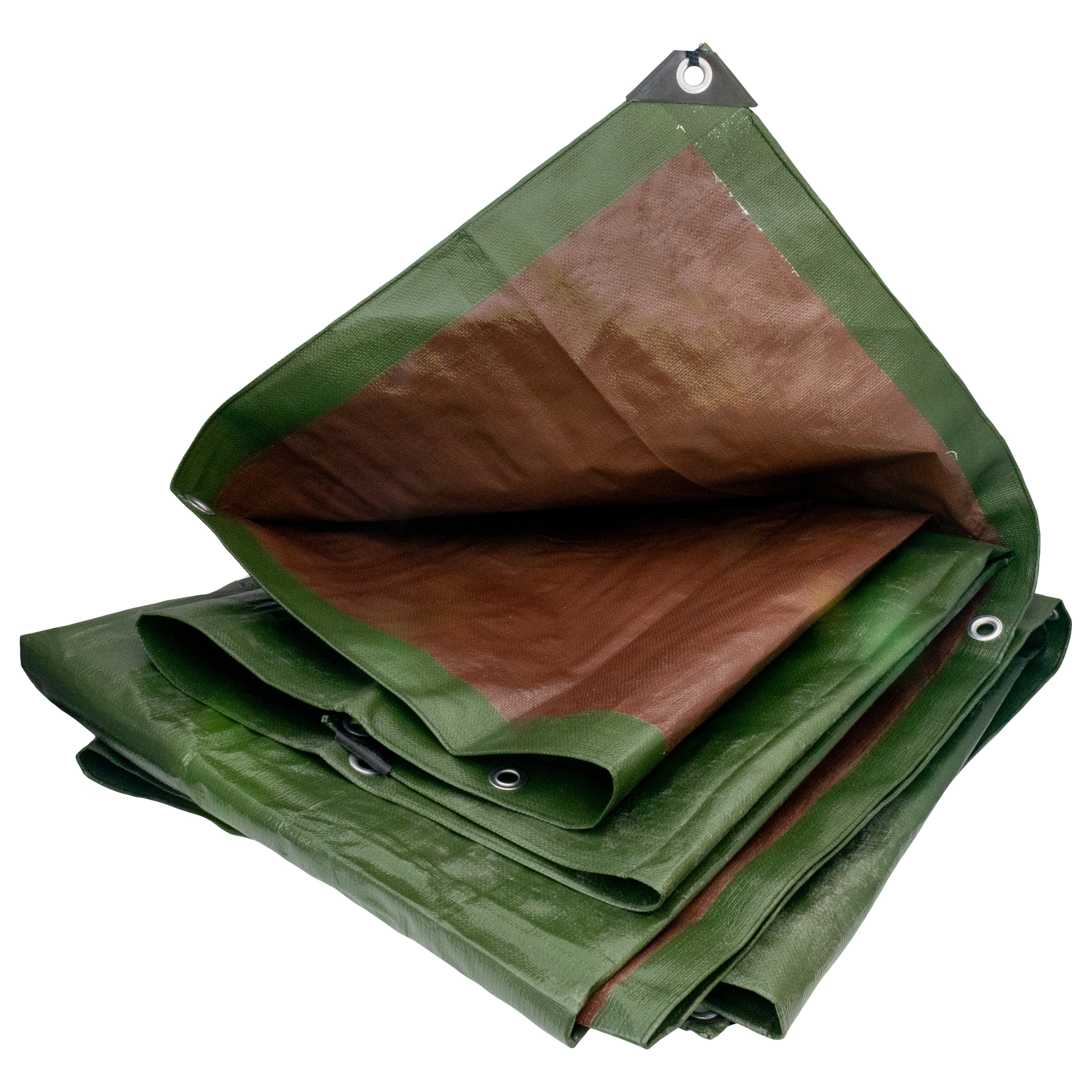 Green/Brown L-Grade Tarpaulin 6m x 6m