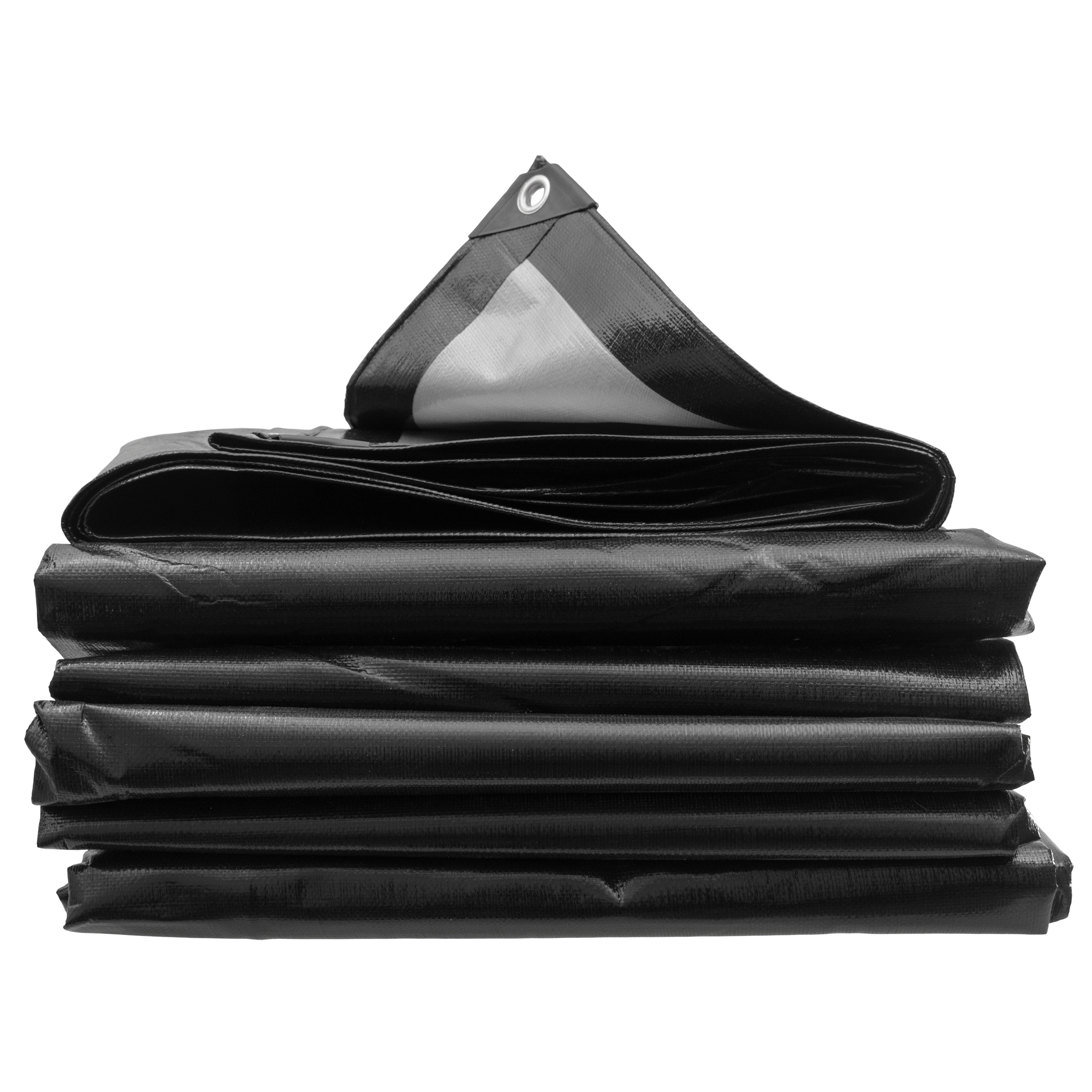 Black/Silver L-Grade Tarpaulin 3m x 3m
