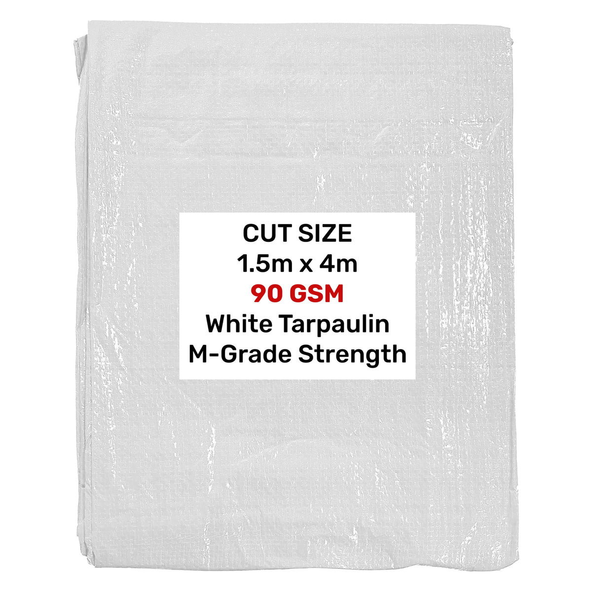 White M-Grade Tarpaulin 1.5m x 4m