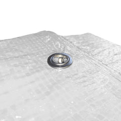 White M-Grade Tarpaulin with 10 x Bungee Balls (Black)