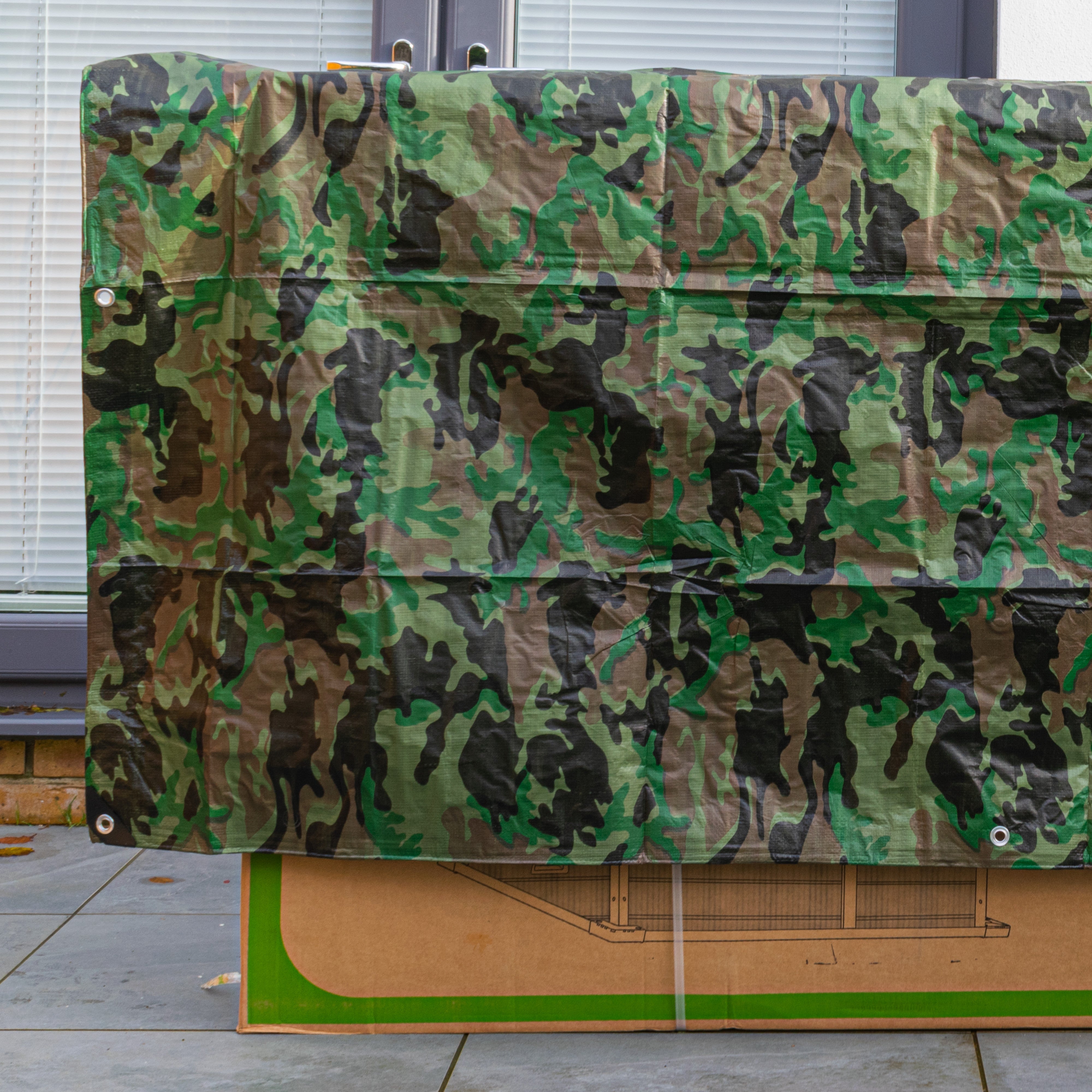 Camouflage M-Grade Tarpaulin 4m x 6m BRADAS