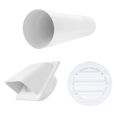 Through Wall Ventilation Kit Round Bella Vent with White External Vent