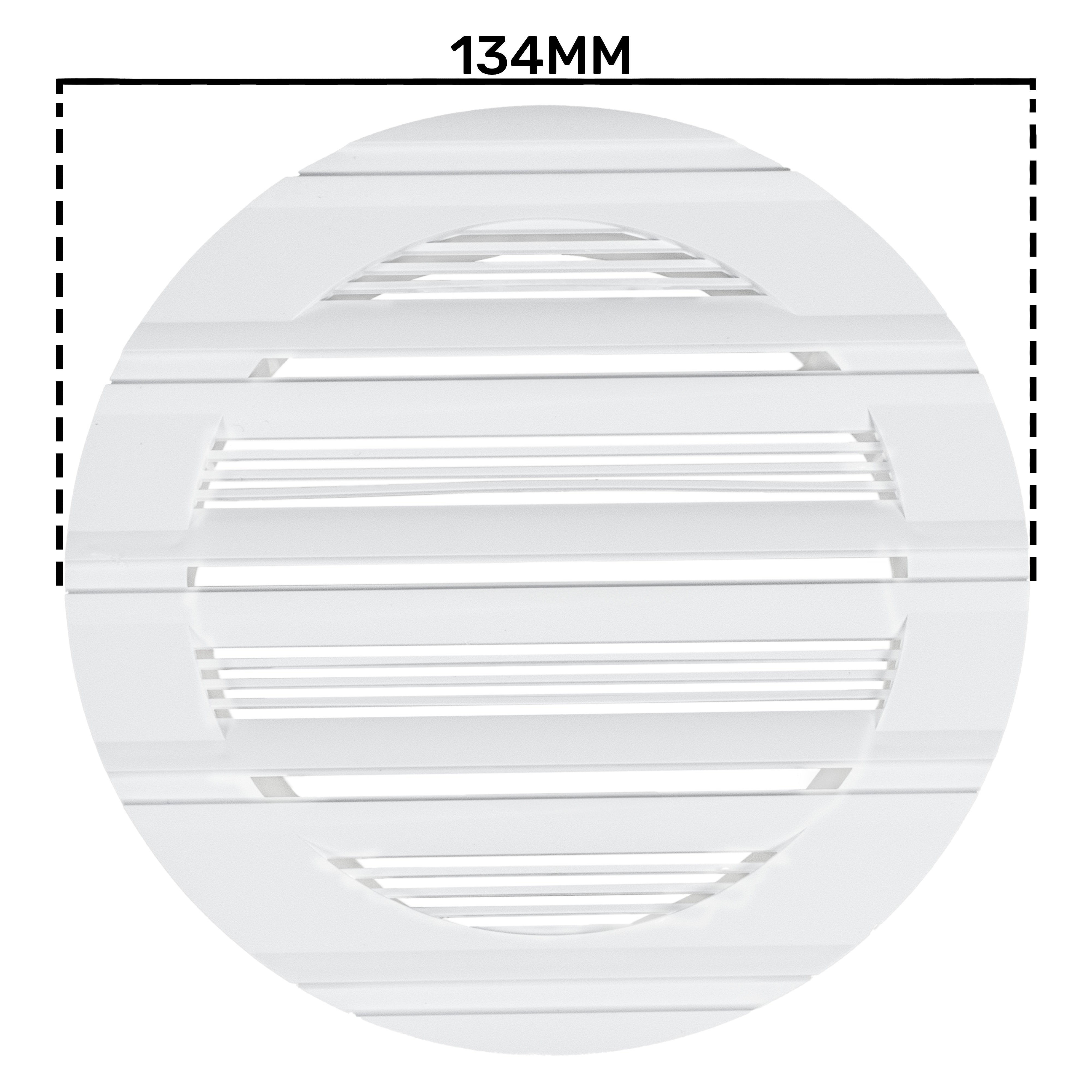 Louvre Vent Round Bella 100mm White
