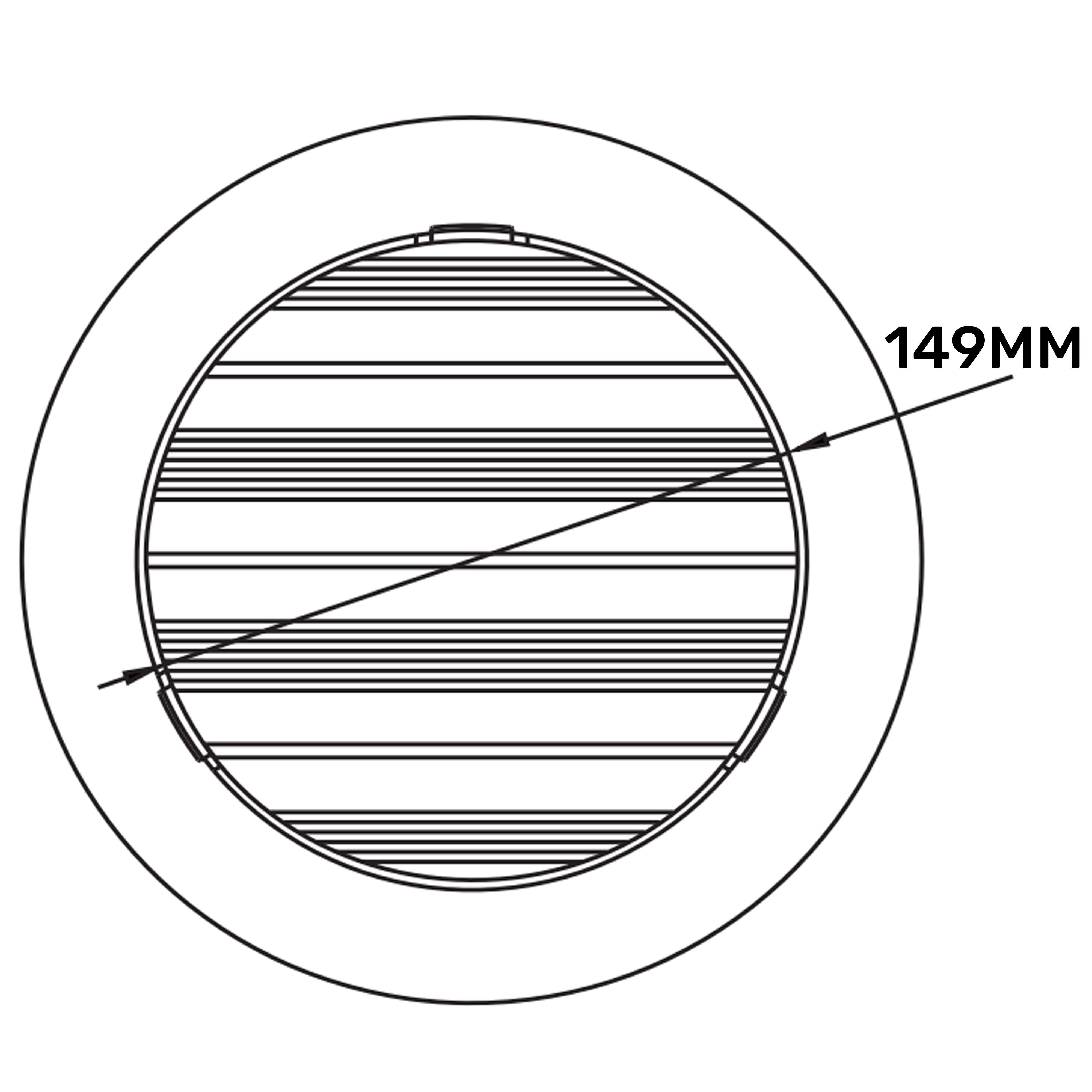 Louvre Vent Round Bella 150mm White