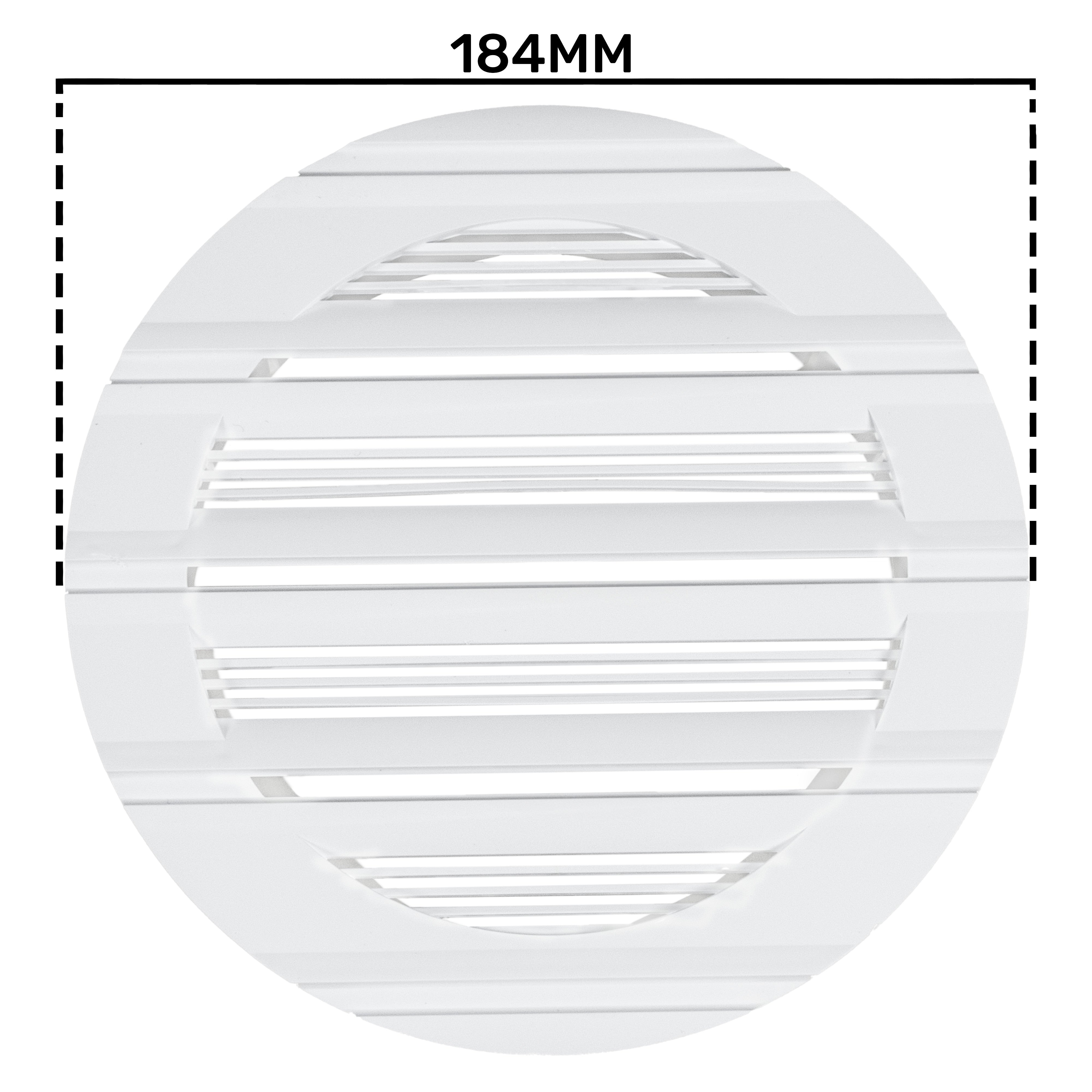 Louvre Vent Round Bella 150mm White