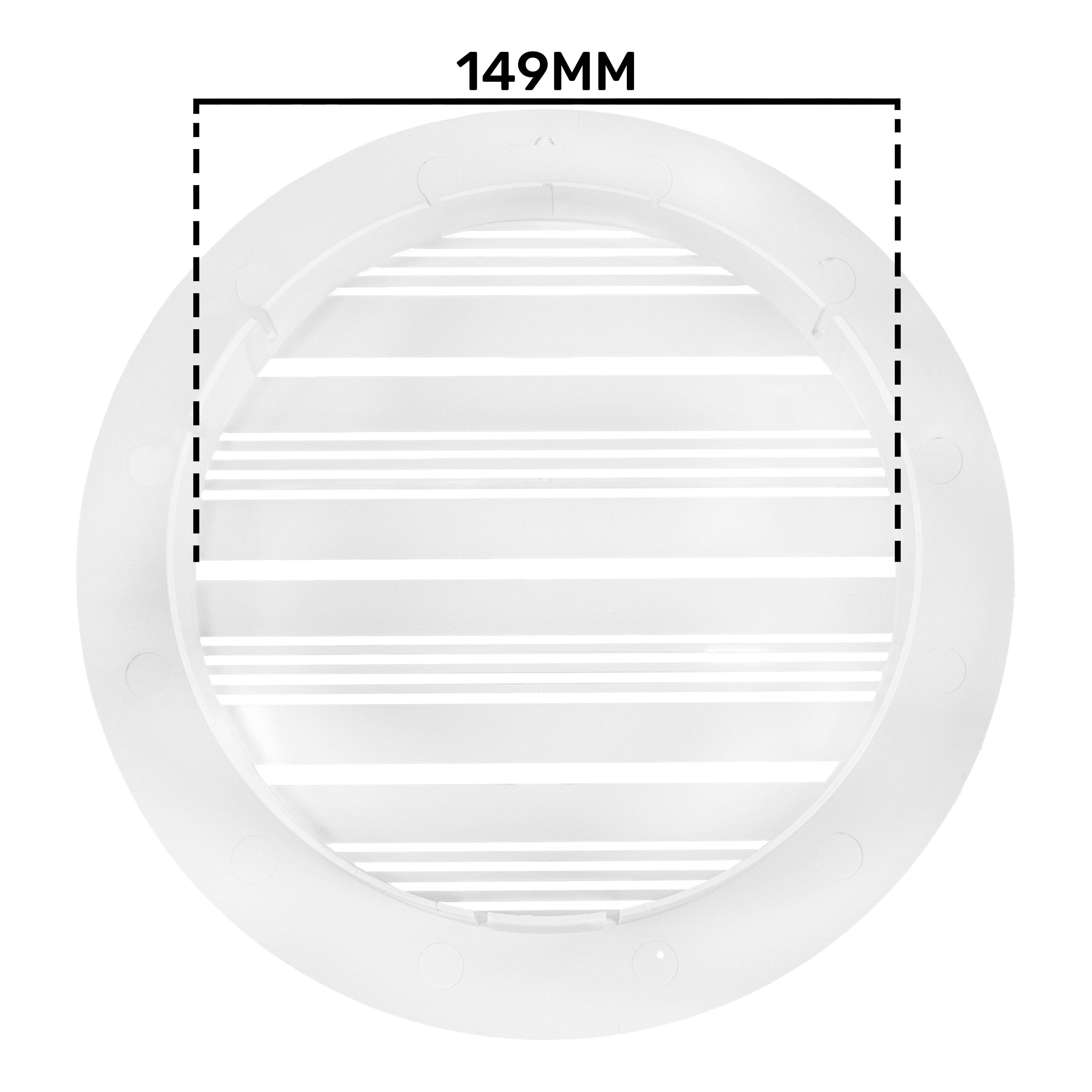 Louvre Vent Round Bella 150mm White