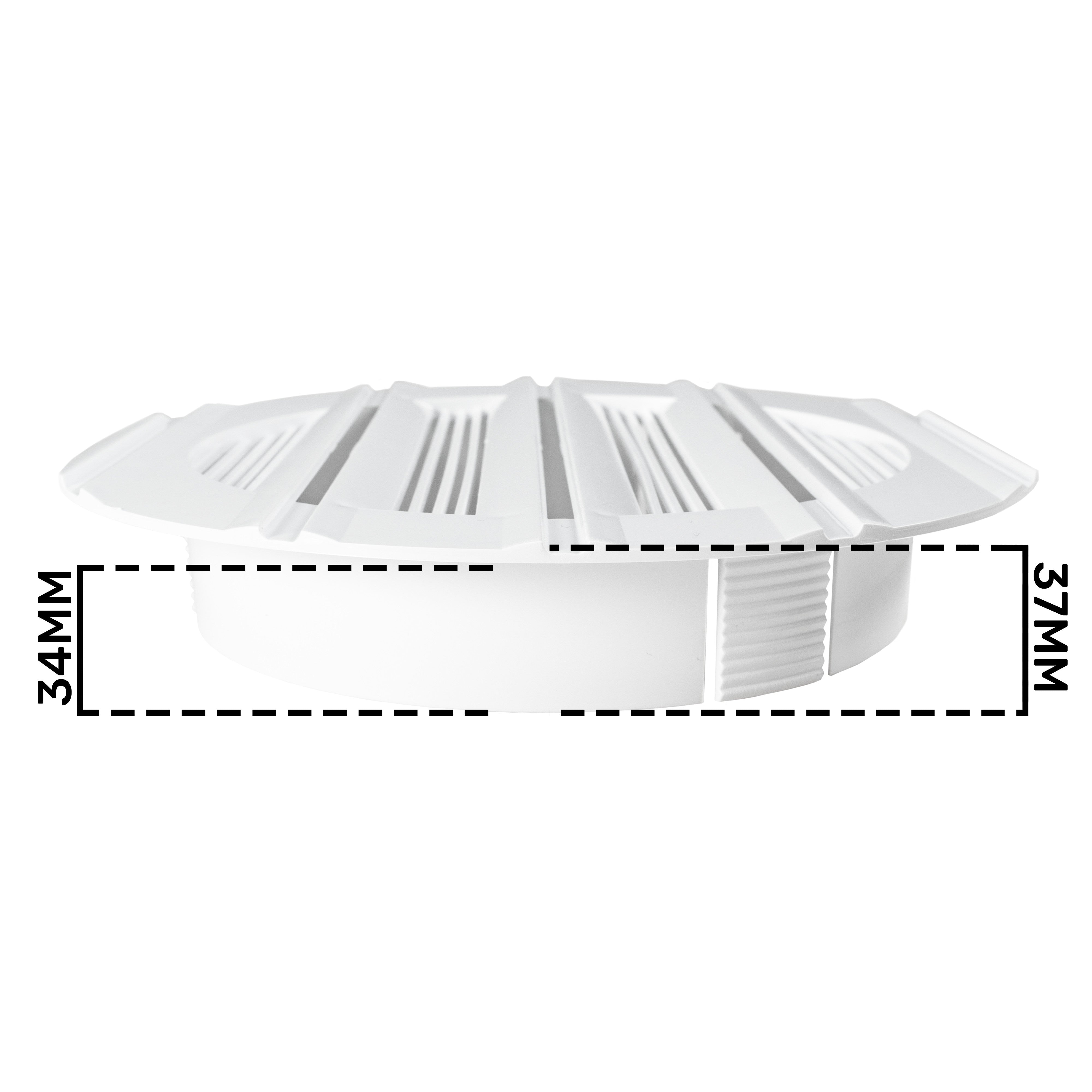 Louvre Vent Round Bella 150mm White