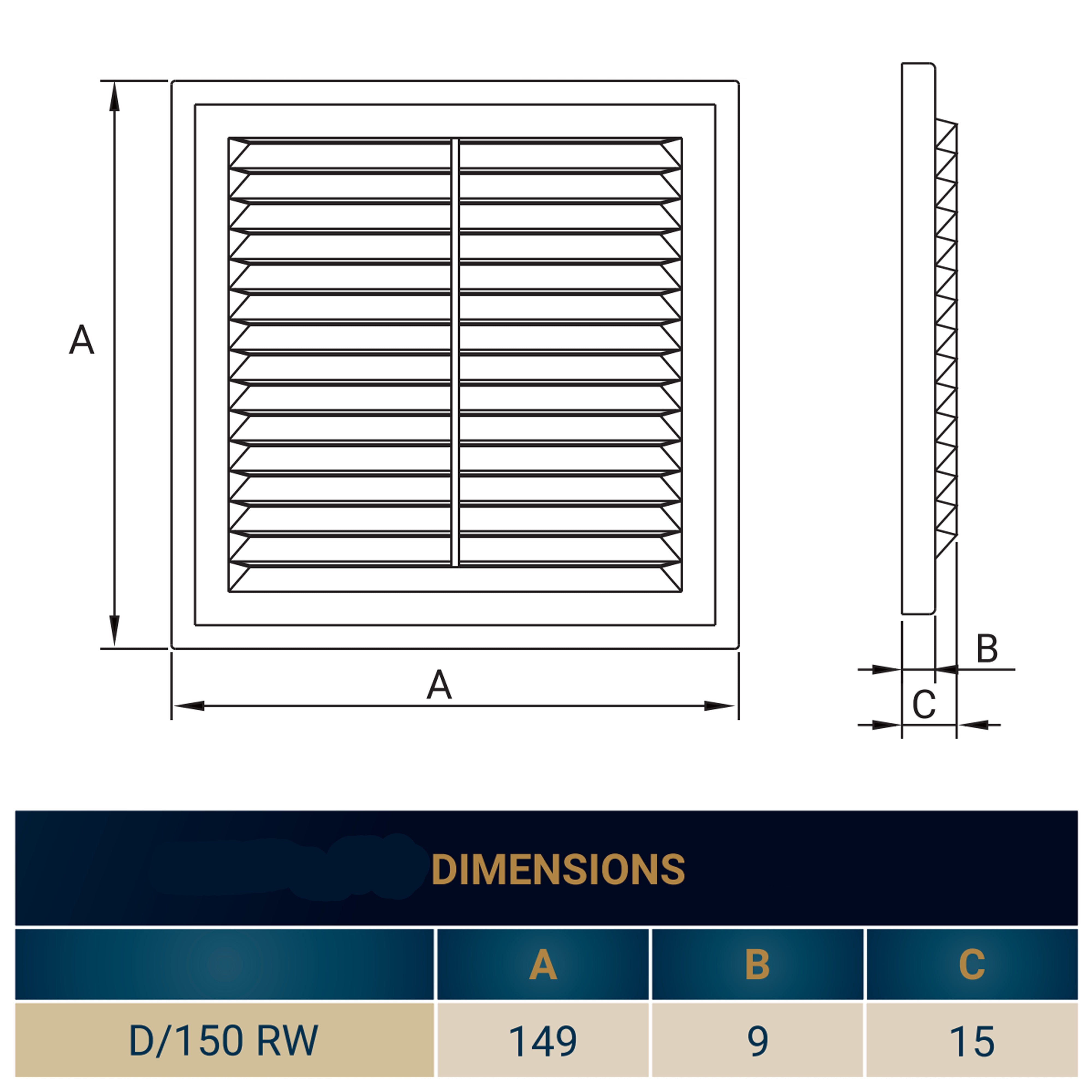 Louvre Vent D/150RW Classic 150mm