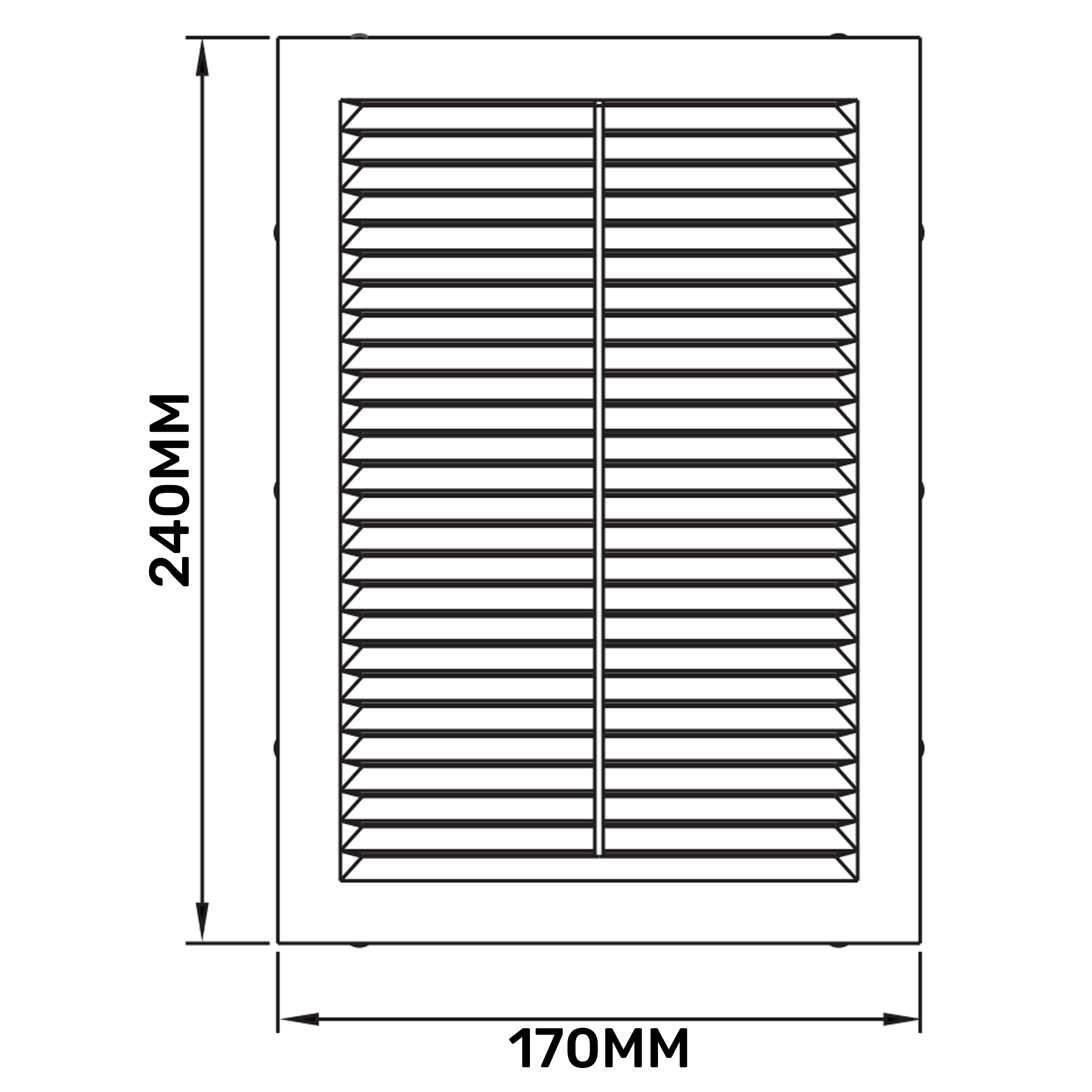 Louvre Vent  D/170x240W 240mm X 170mm with Fly Screen