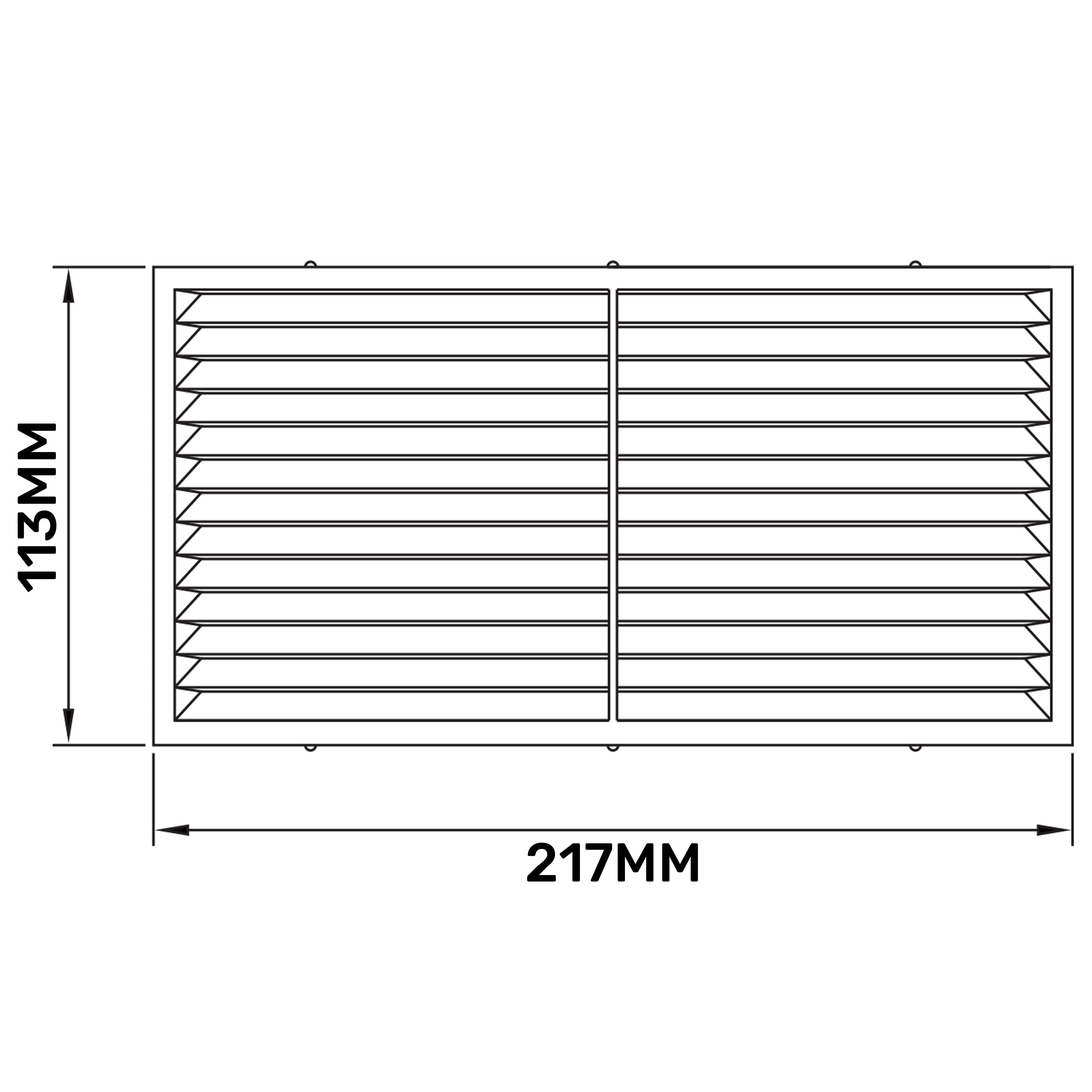 Louvre Vent  D/220X120W Classic 220mm X 120mm with Fly Screen