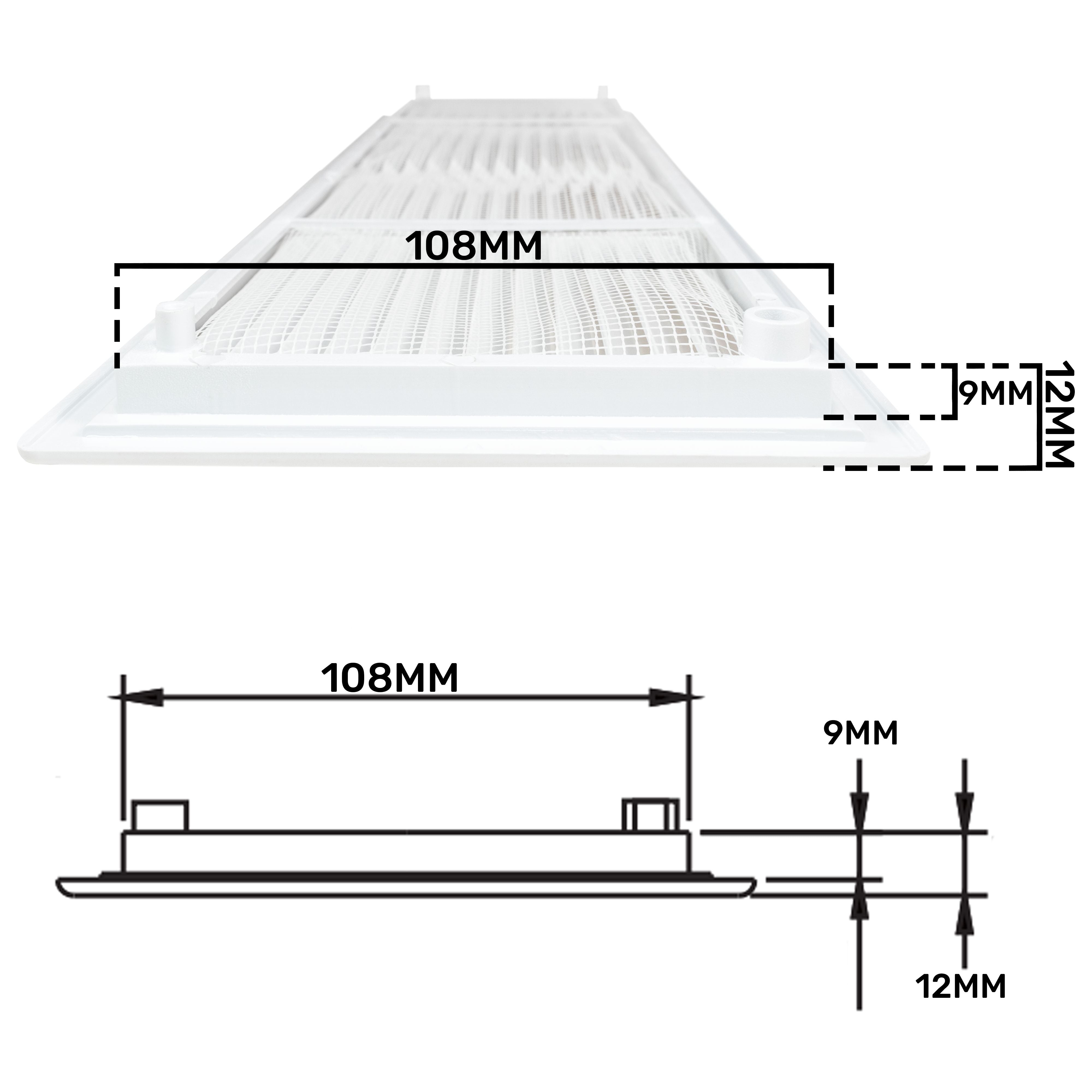 Louvre Vent D/430X110RW Classic 430mm X 110mm with Fly Screen