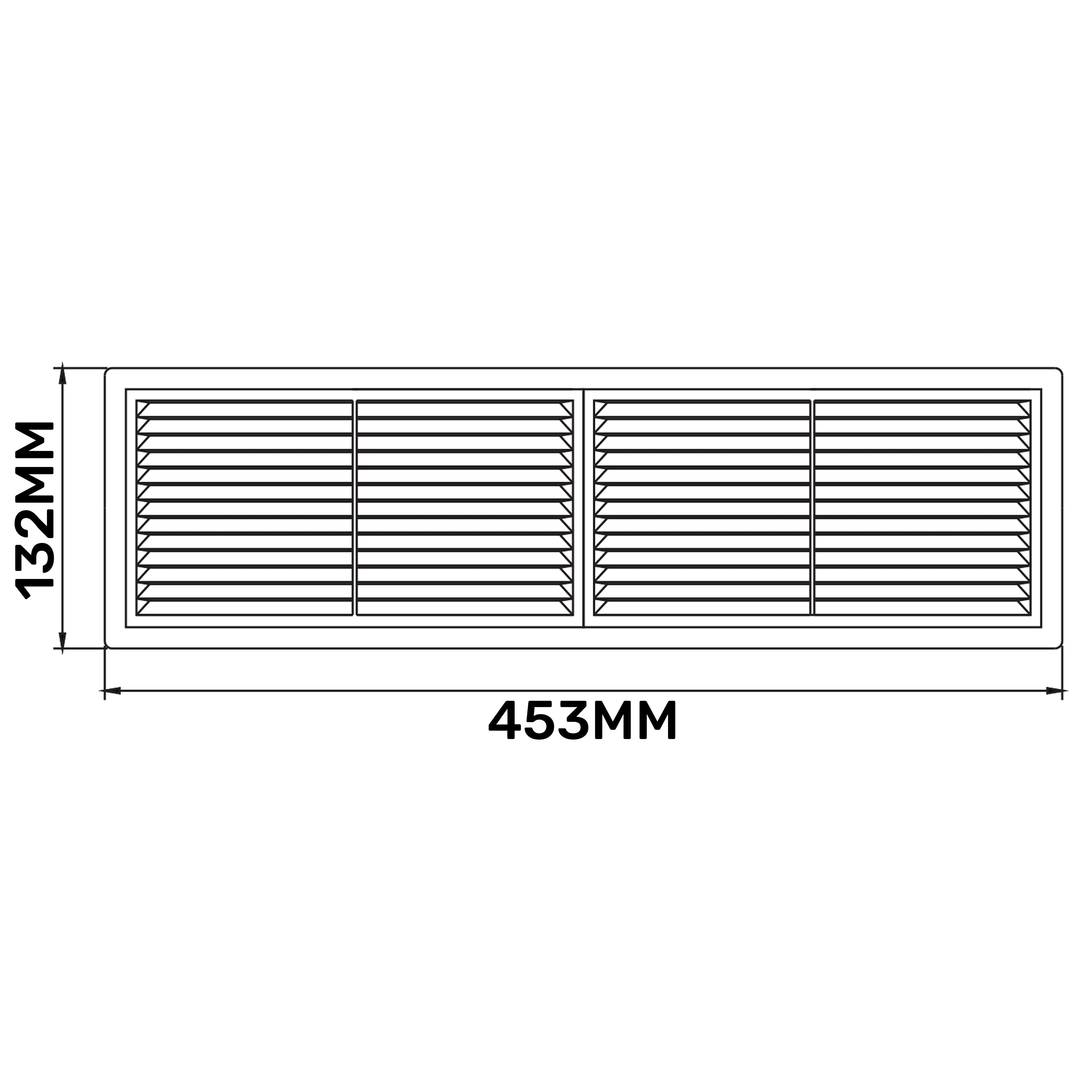 Louvre Vent D/430X110RW Classic 430mm X 110mm with Fly Screen