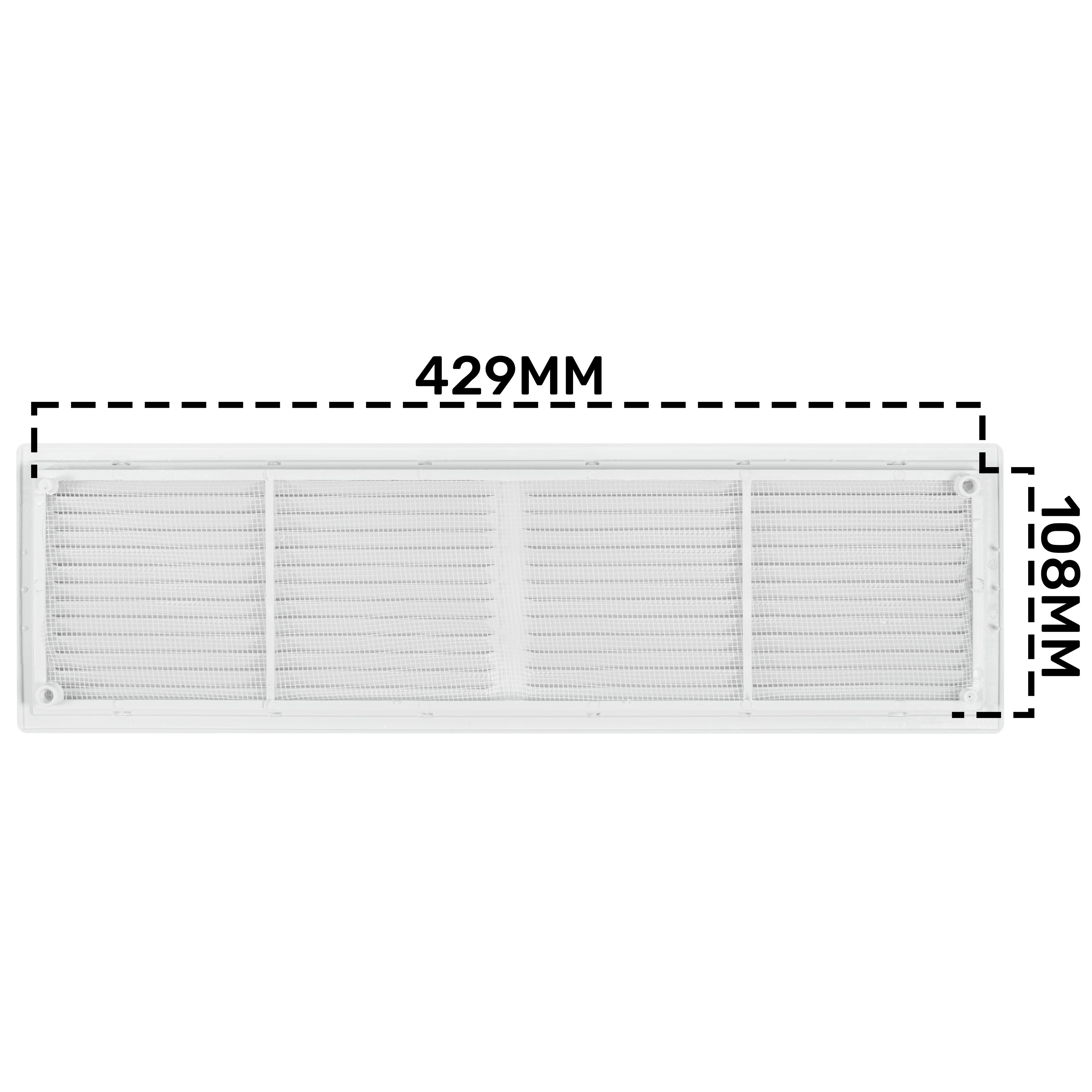 Louvre Vent D/430X110RW Classic 430mm X 110mm with Fly Screen