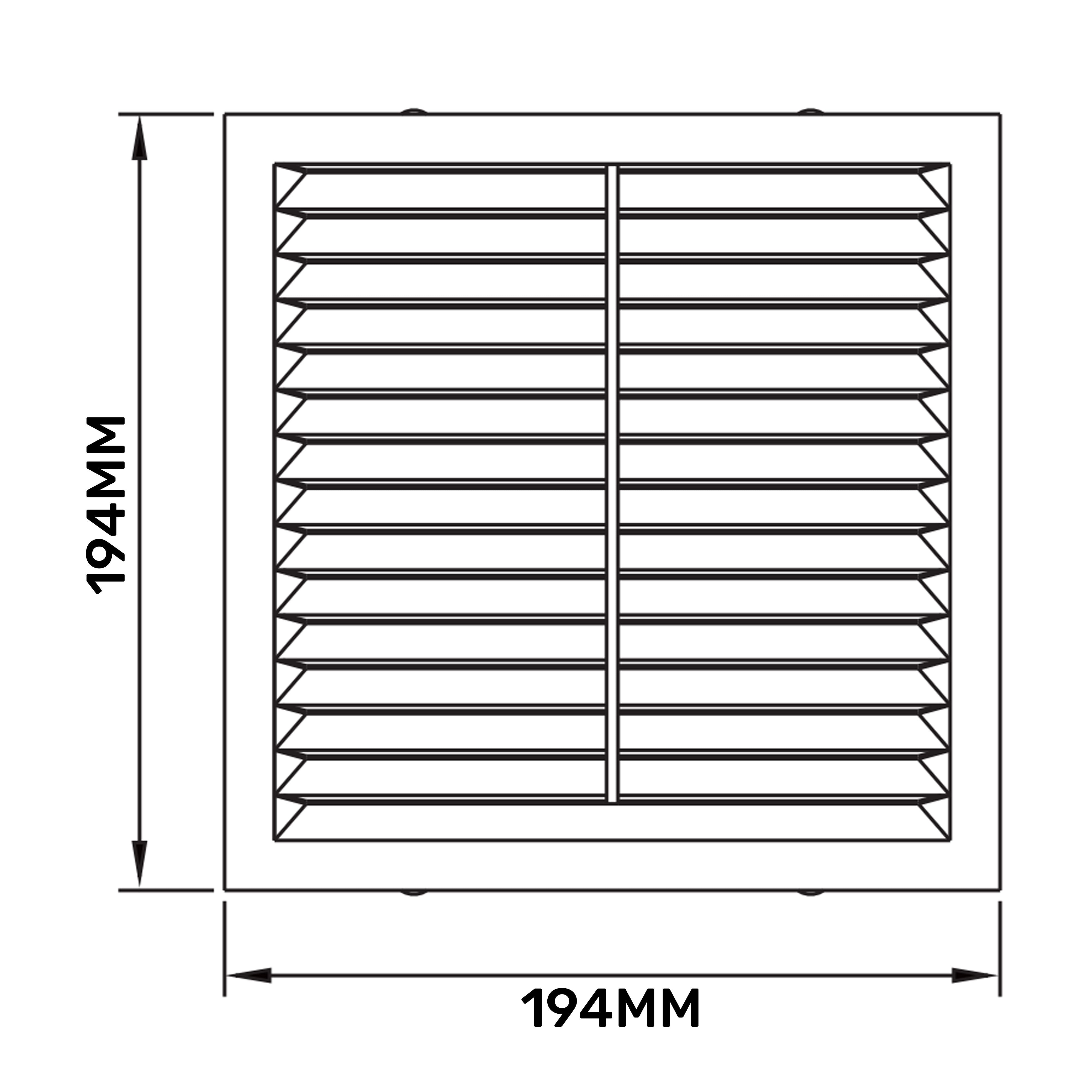 Louvre Vent  D/195W 195mm X 195mm with Fly Screen