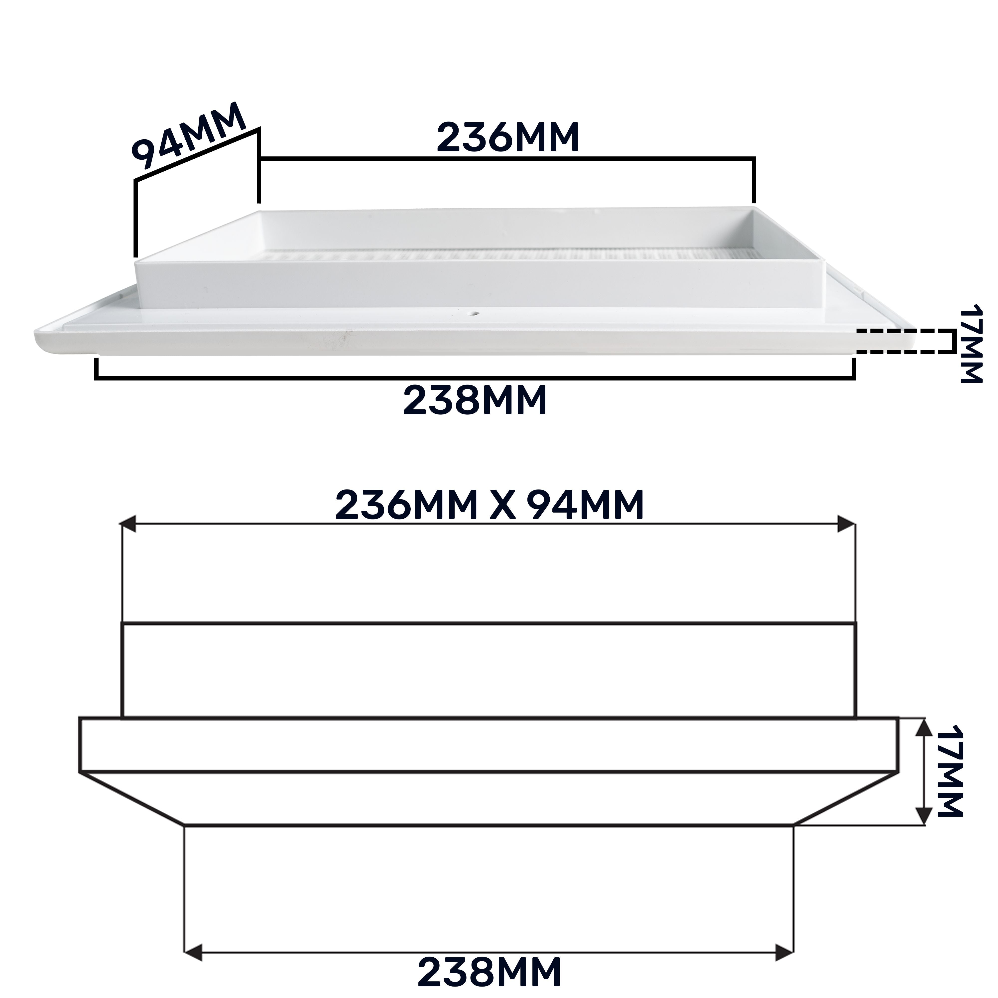 Louvre Vent Duo Smart 90/240 90mm X 240mm With Fly Mesh