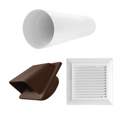 Through Wall Ventilation Kit Duo Smart DS4178 Vent with Brown External Vent